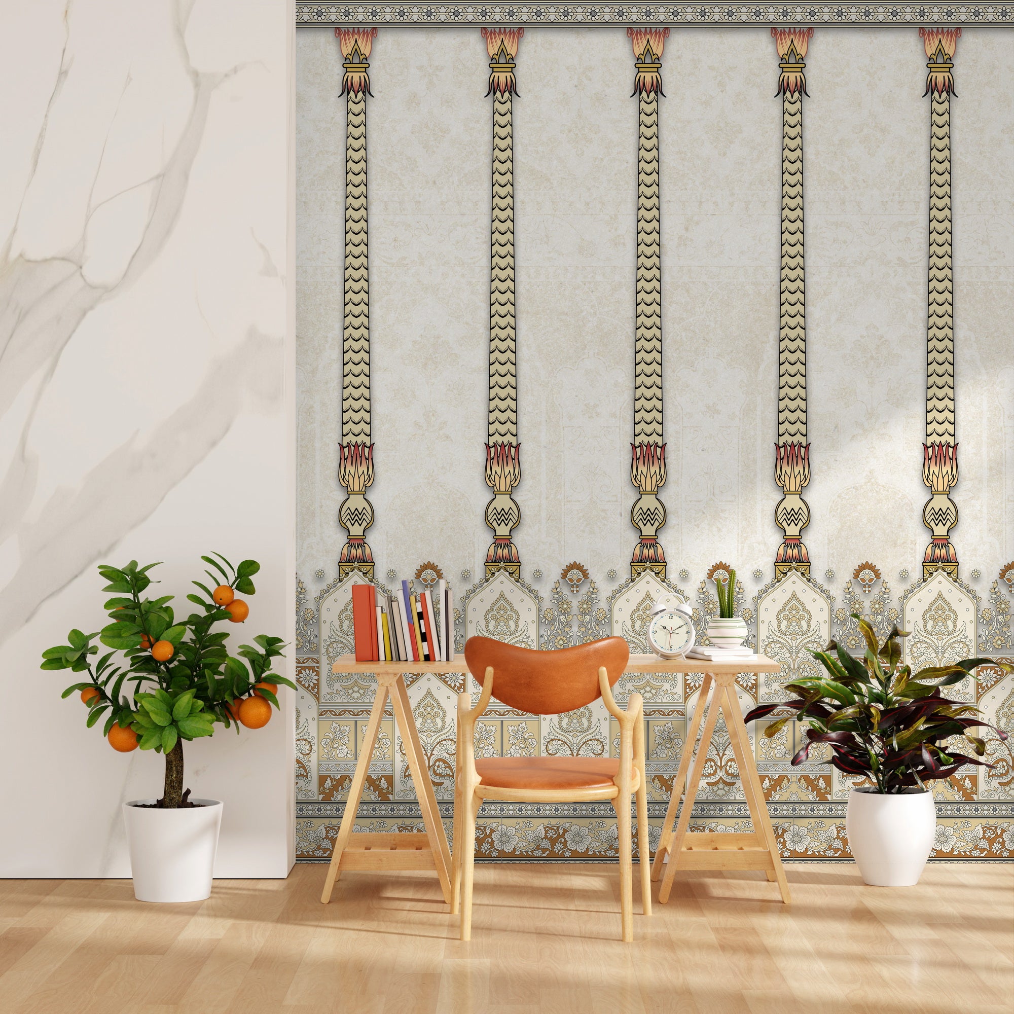 Heritage Columns: "Stambh" Wallpaper