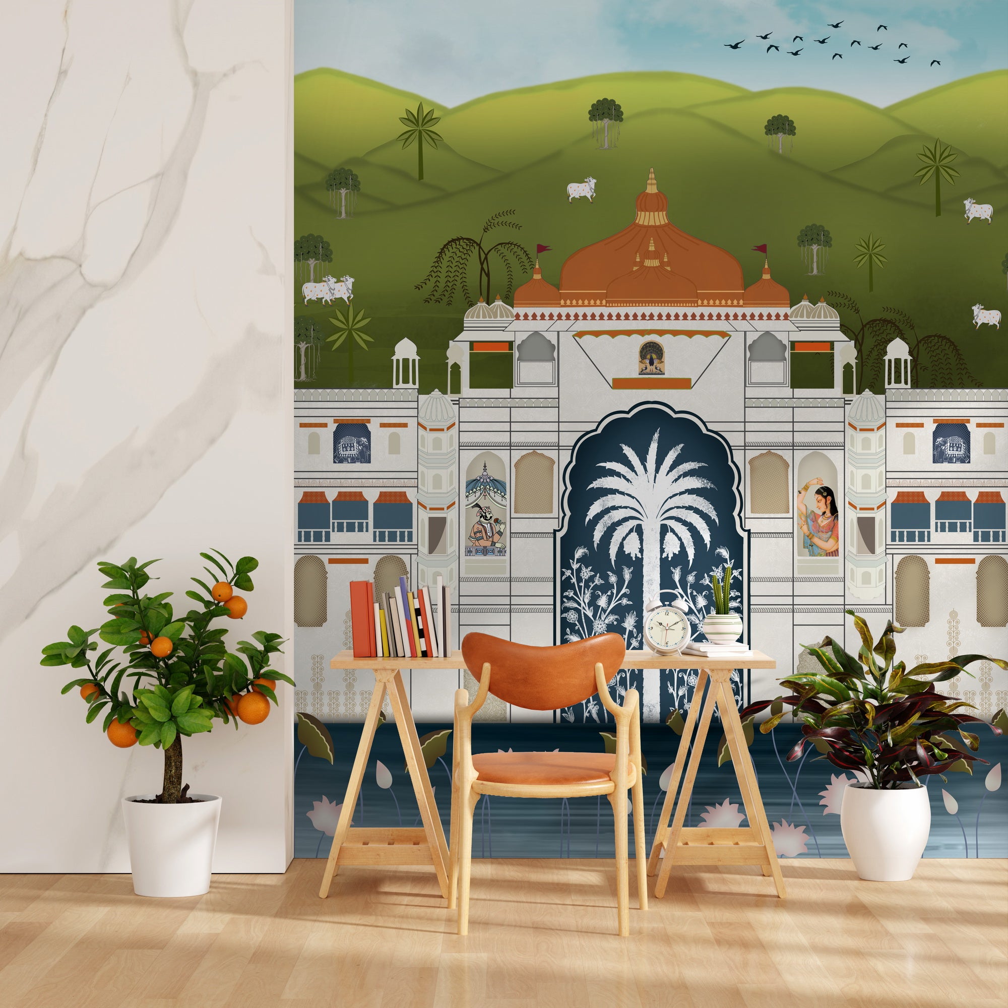 Regal Gardens: "Udyan Mahal" Wallpaper Mural