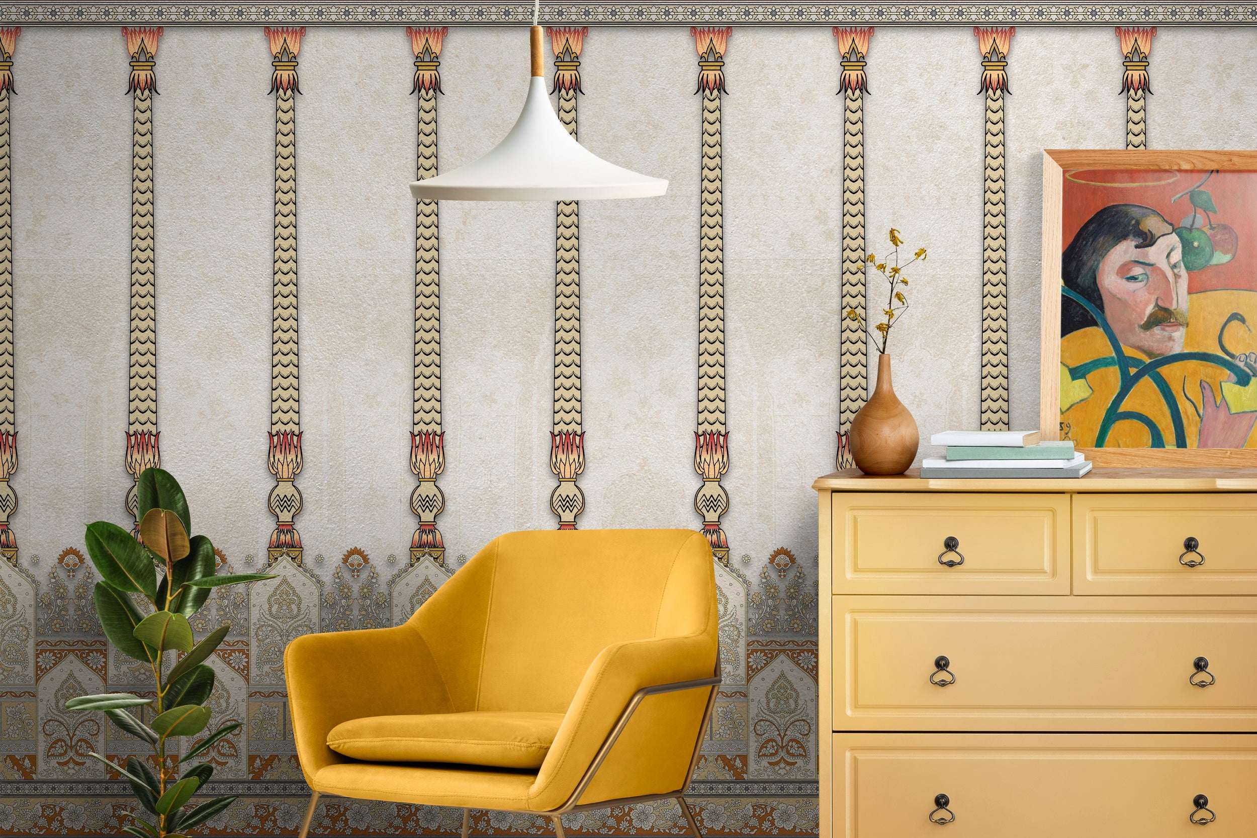 Heritage Columns: "Stambh" Wallpaper