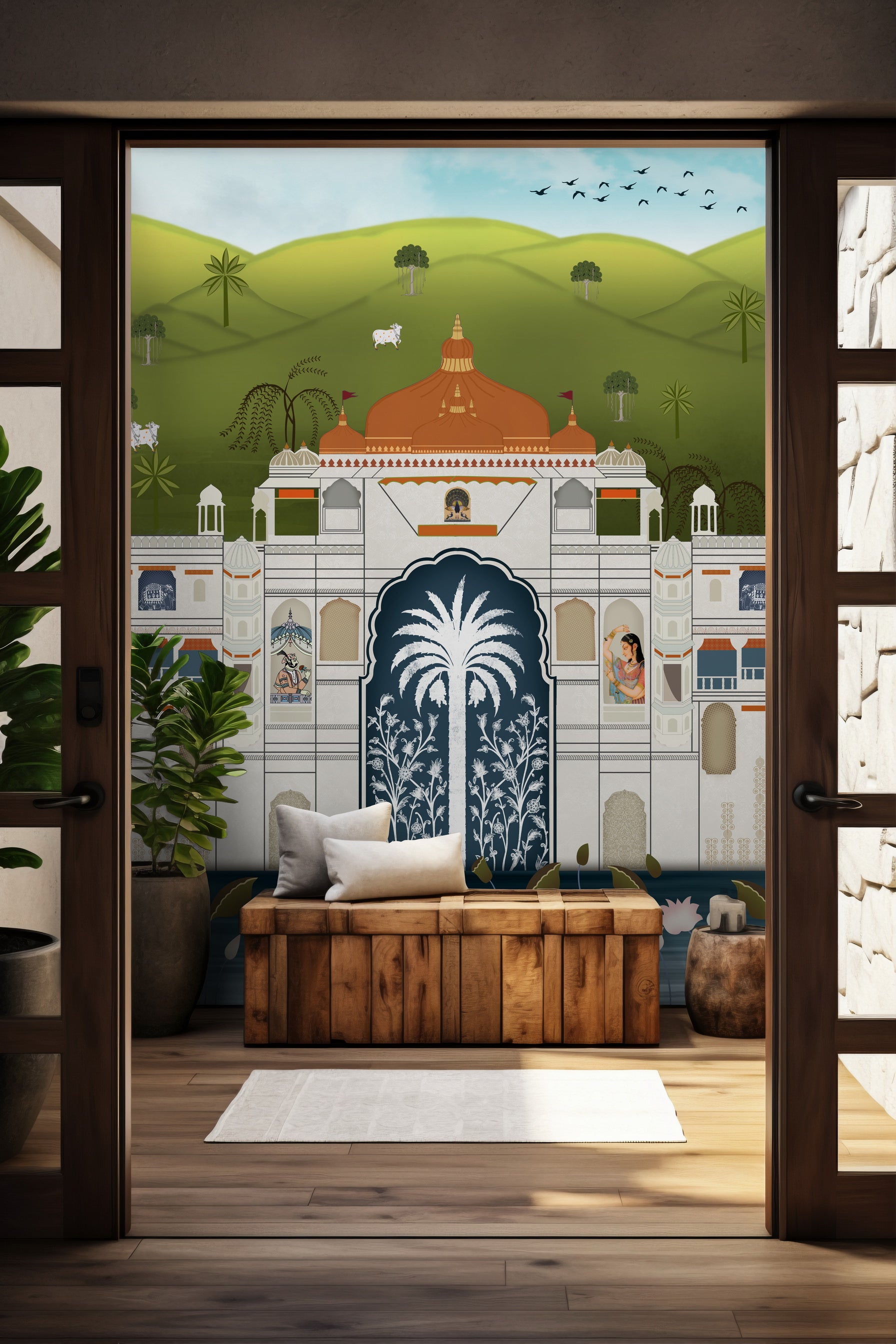 Regal Gardens: "Udyan Mahal" Wallpaper Mural