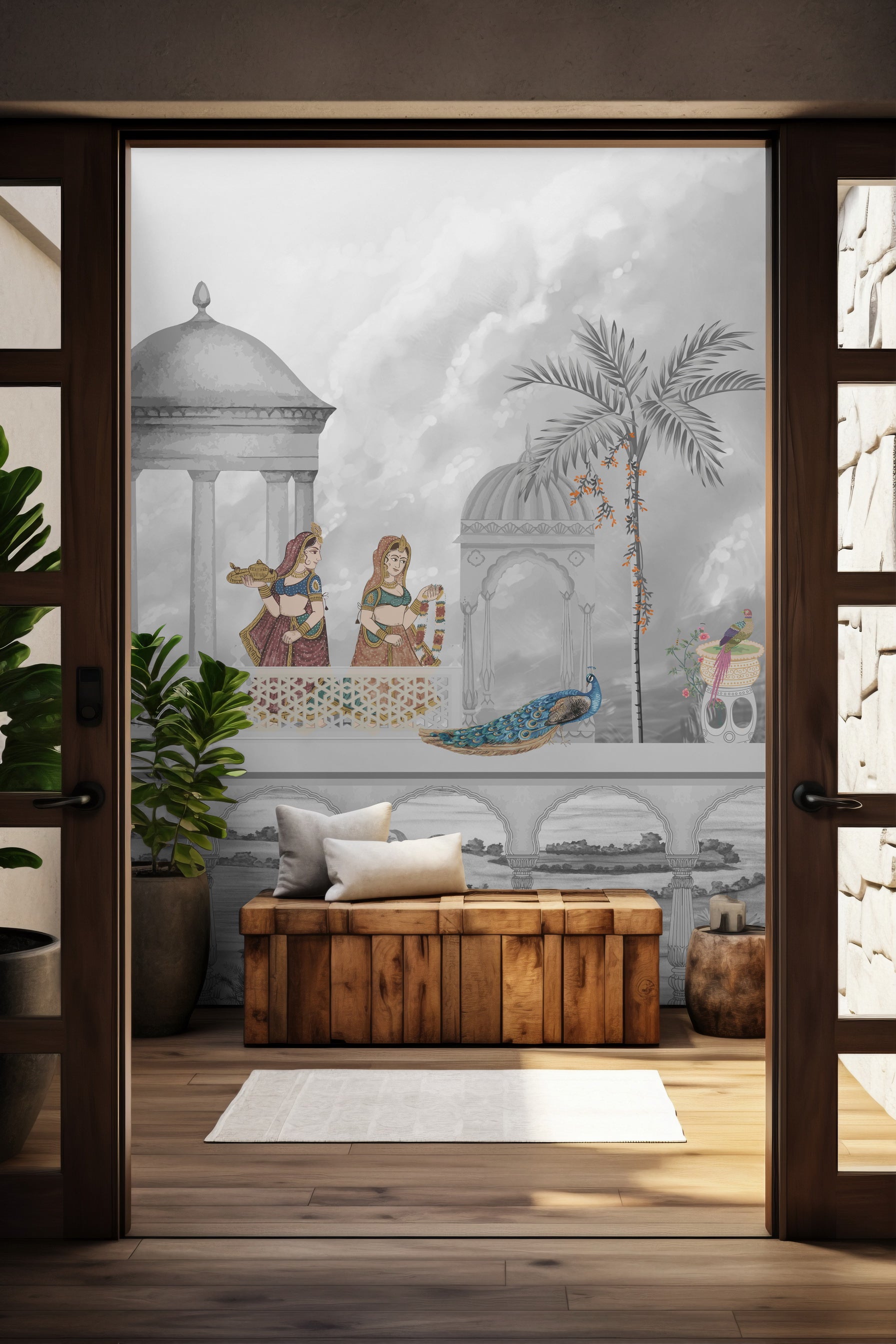 Graceful Balcony: "Shringaar" Wallpaper