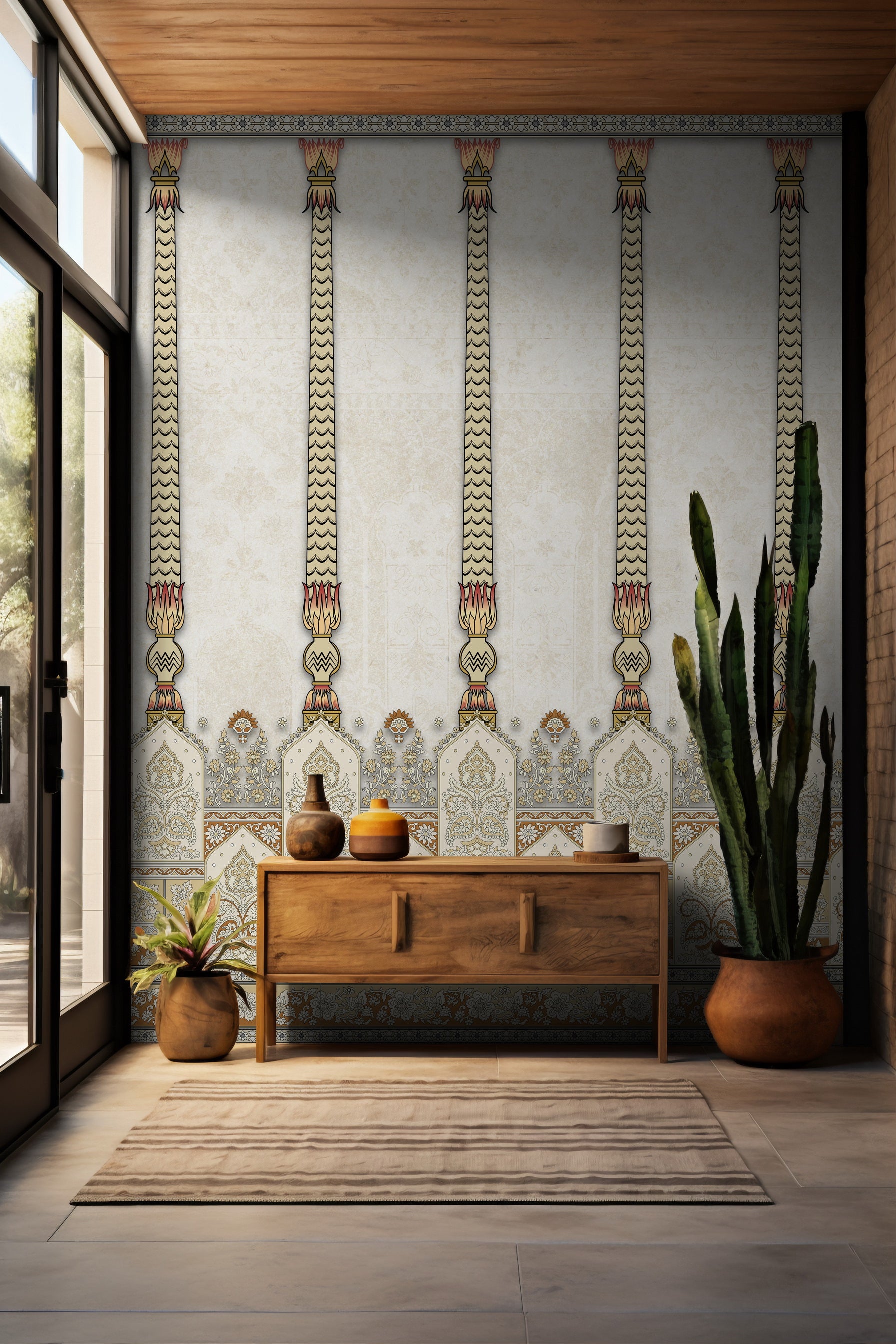 Heritage Columns: "Stambh" Wallpaper