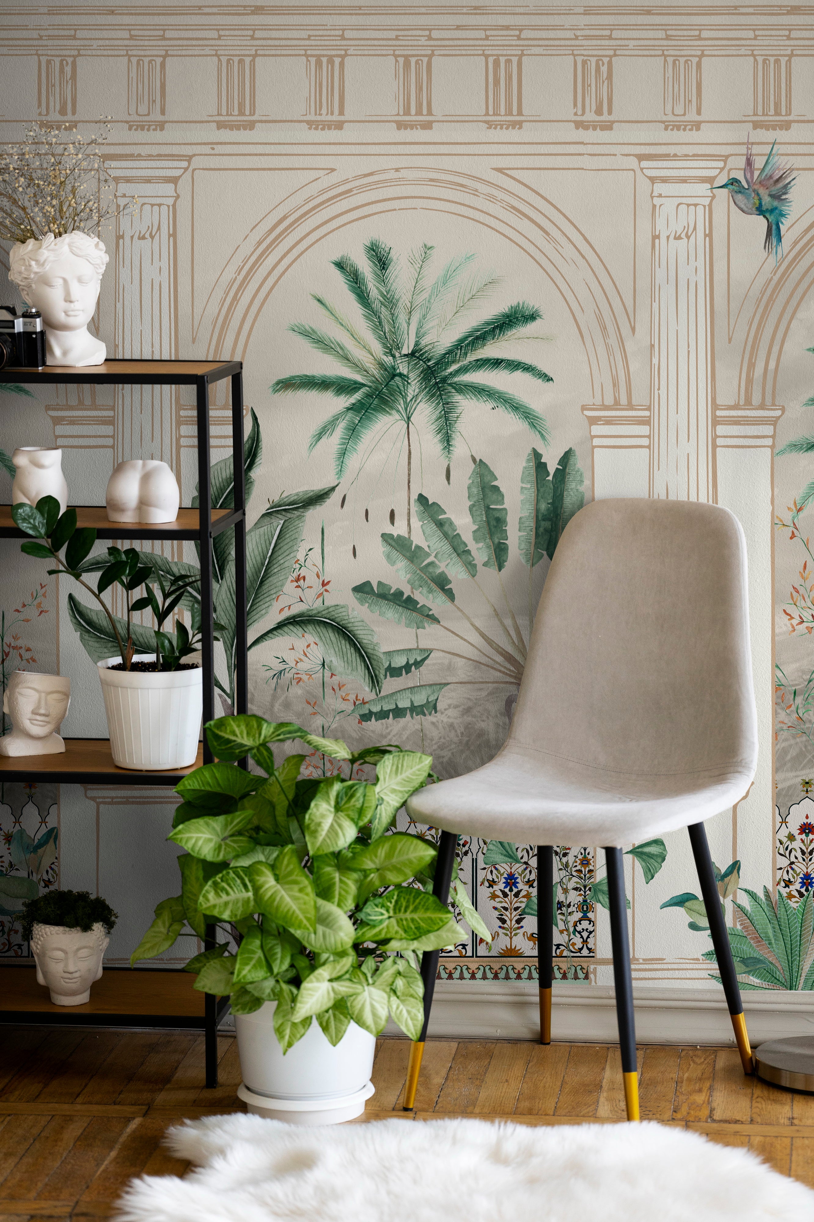 Tropical arches wallpaper - Customized garden and forest wallpaper with palm trees