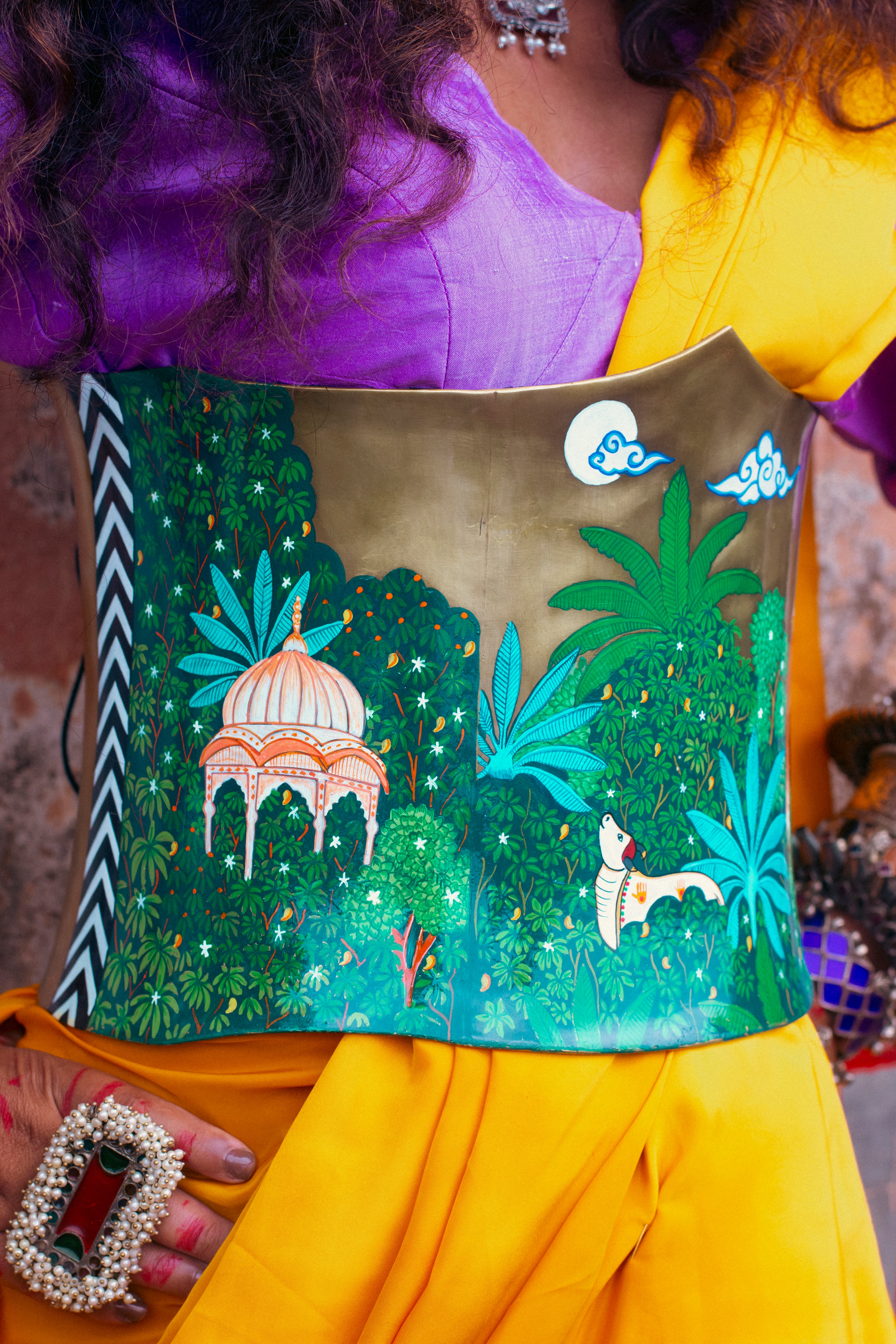 The Pichwai Corset – Hand-Painted Brass Corset