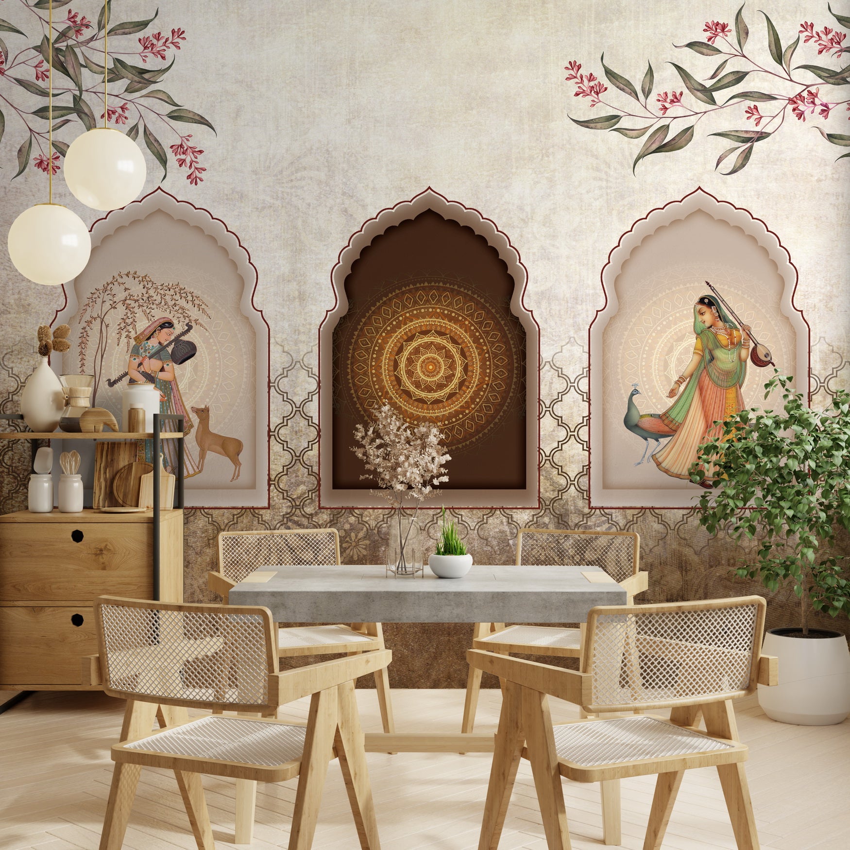 Melodic harmony wallpaper - Customized indian traditional wallpaper
