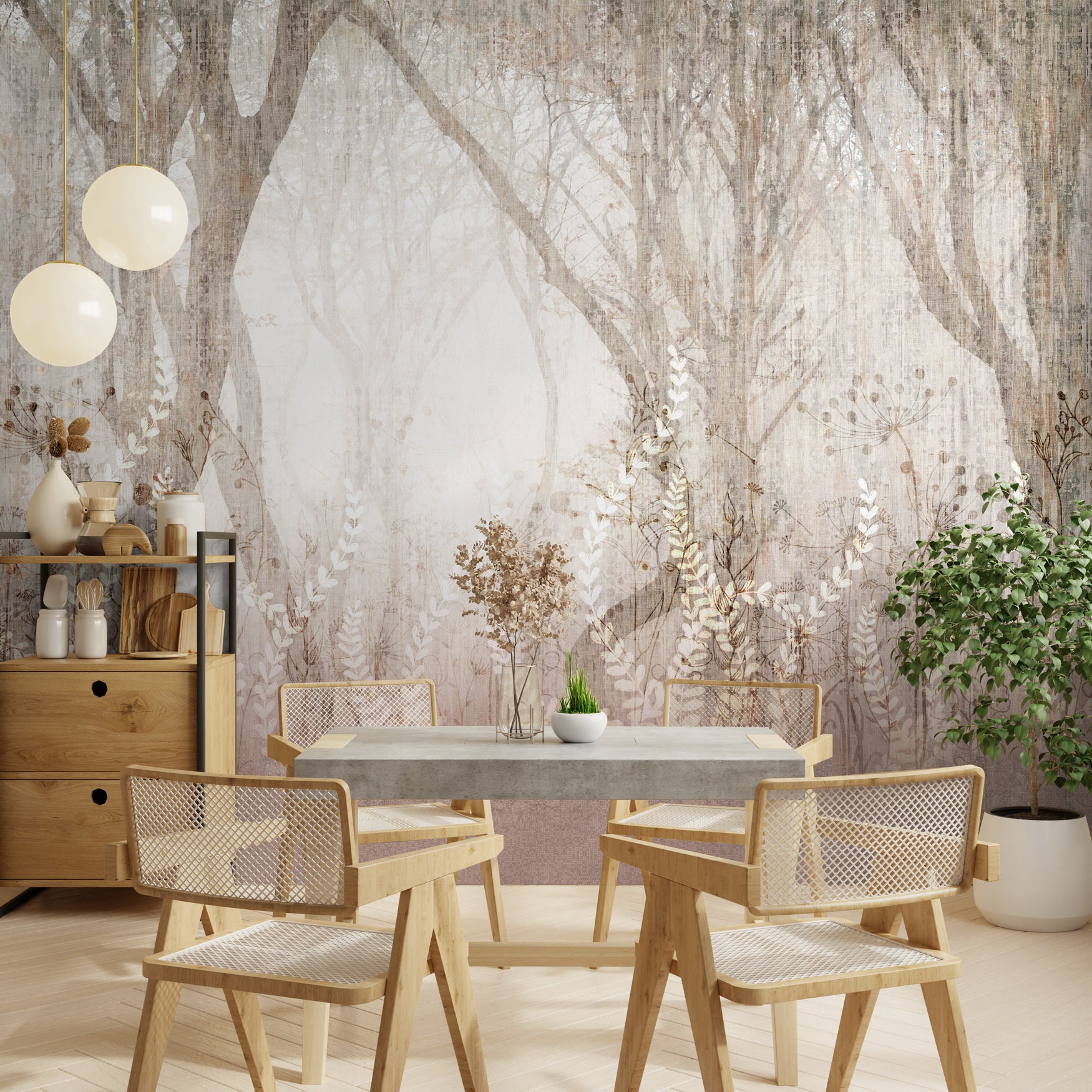 Mystic Canopy: "Aranya" Wallpaper