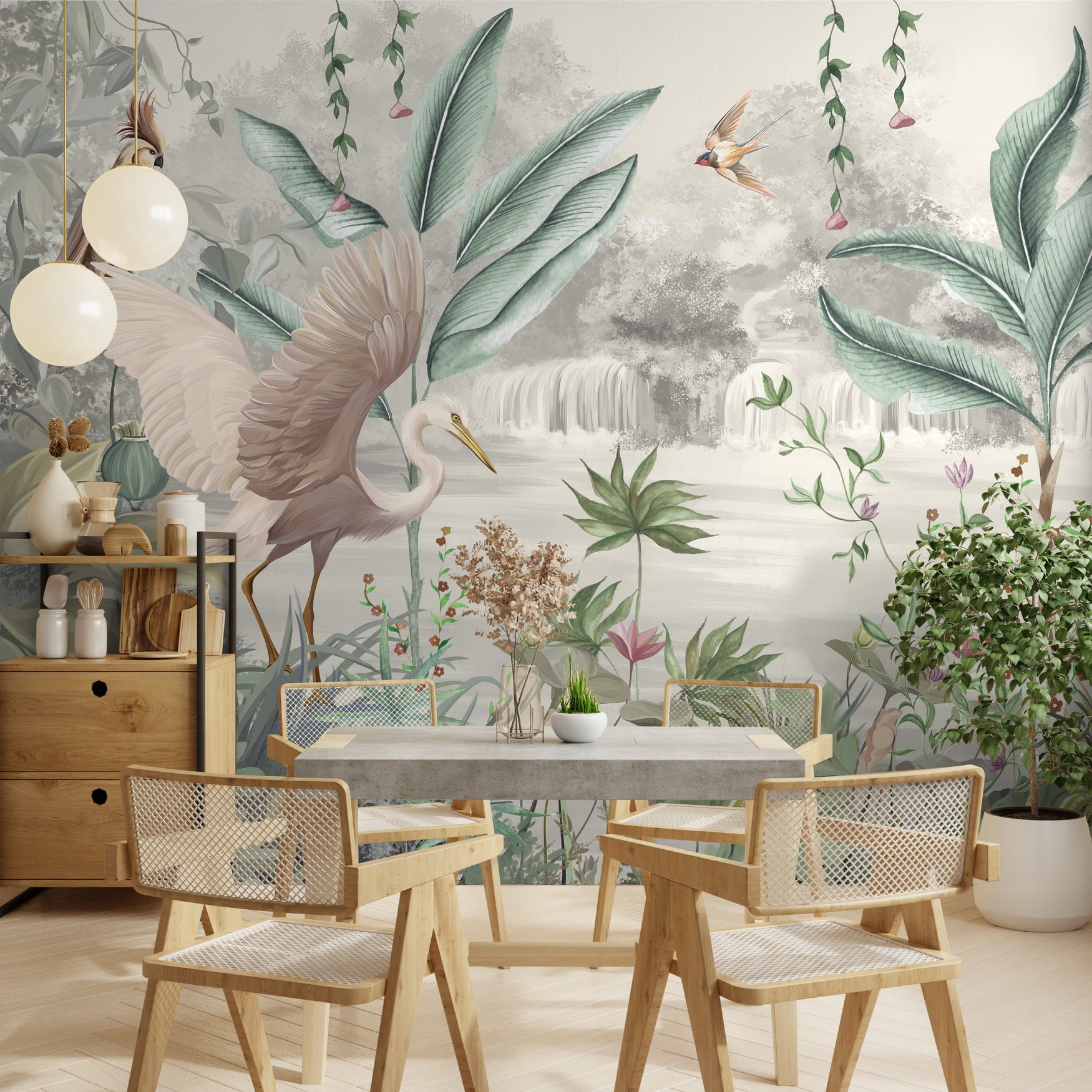 Tranquil aviary Hans Wallpaper - Customized garden and aviary wallpaper by Brahm
