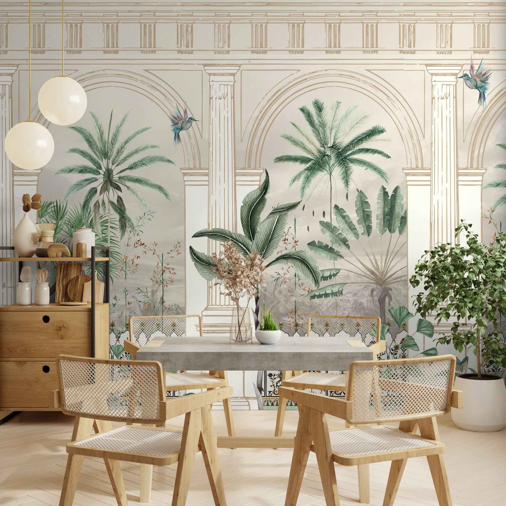 Tropical arches wallpaper - Customized garden and forest wallpaper