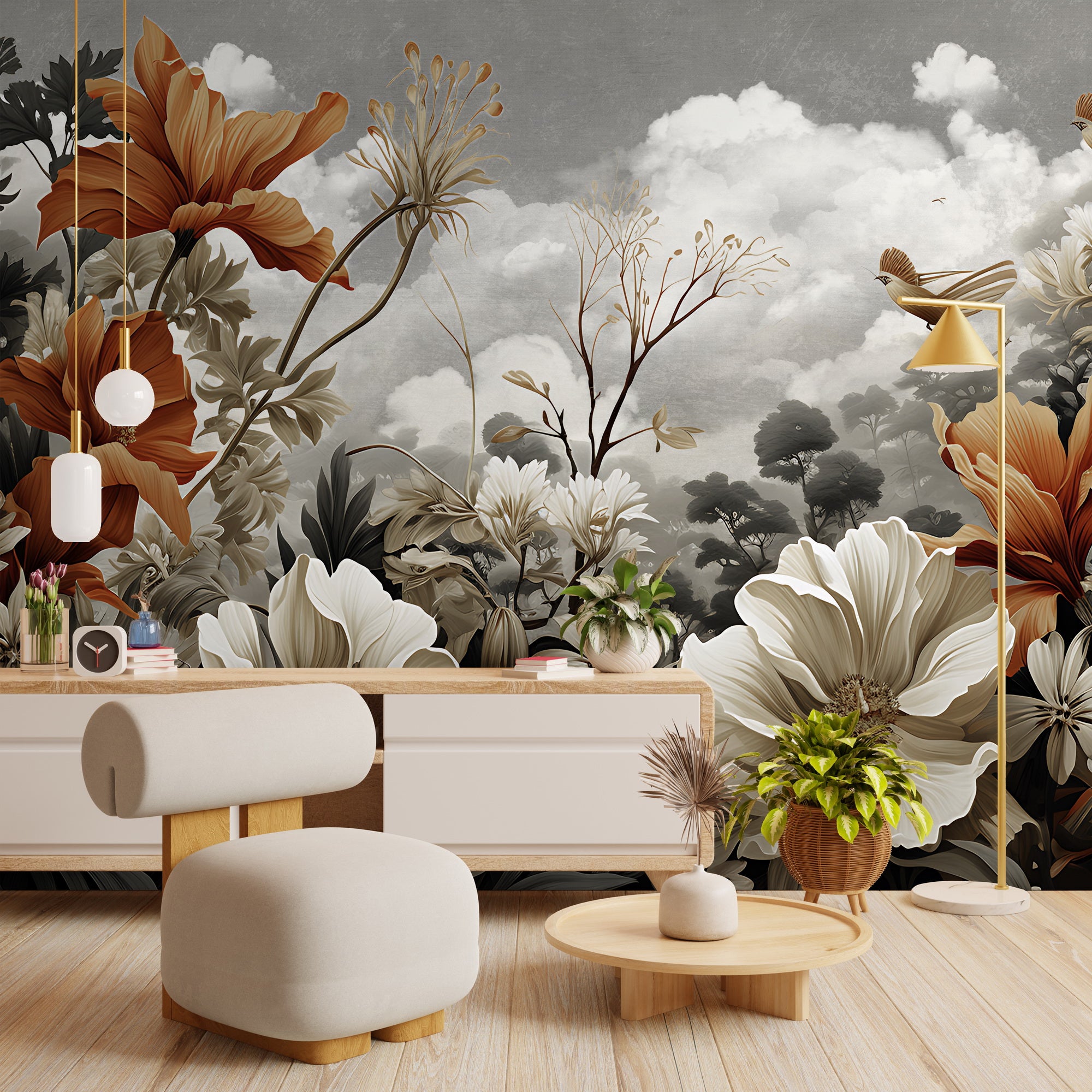 Autumn Blossoms: "Pushp" Wallpaper