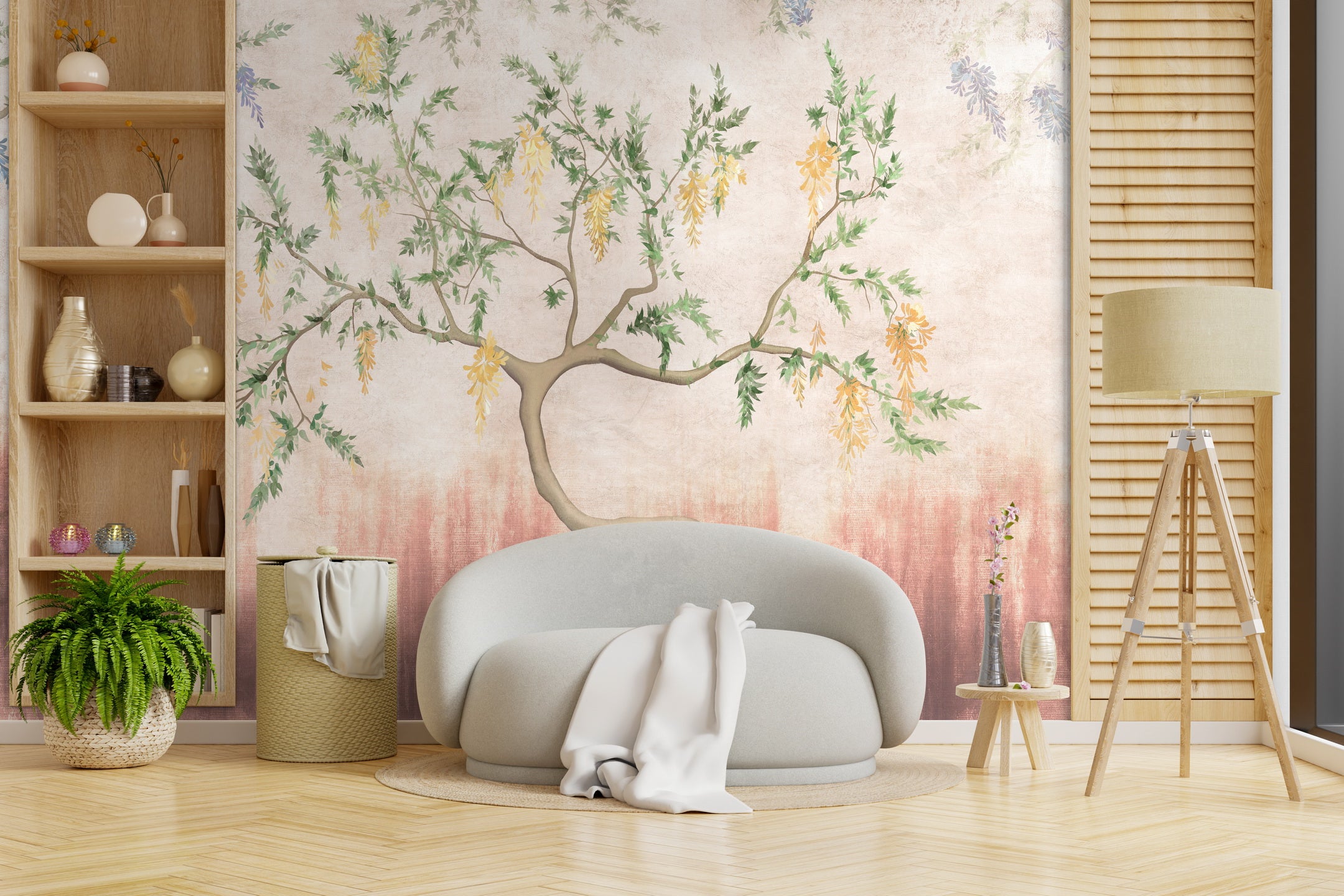 Golden Blossoms Wallpaper - Customized Beautiful floral wallpaper by Brahm