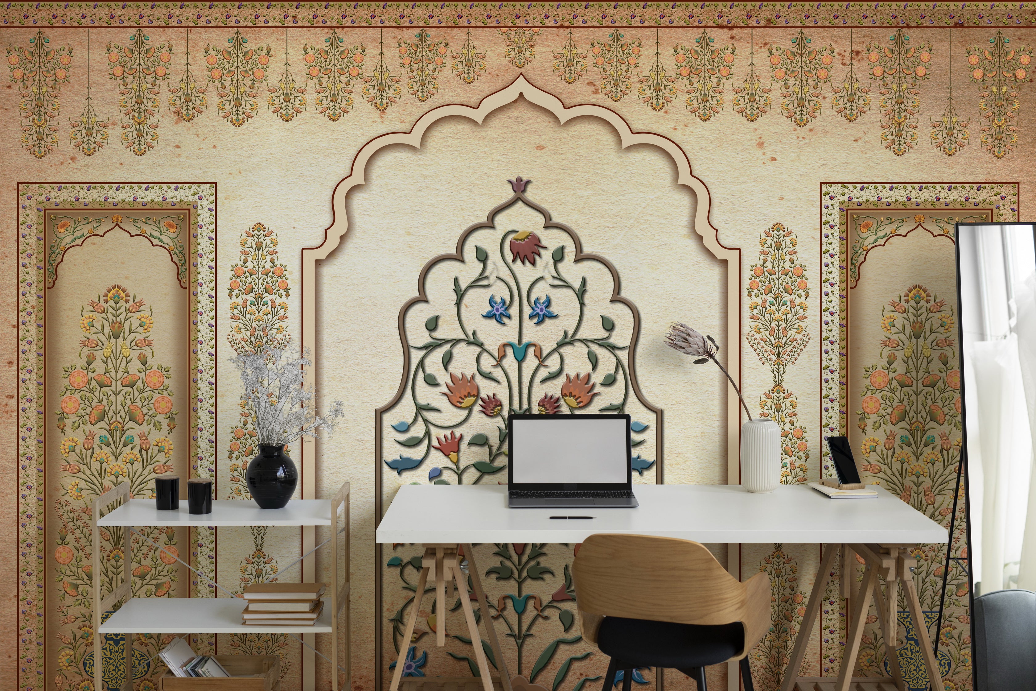 Floral Gateway: "Phool Toran" Wallpaper