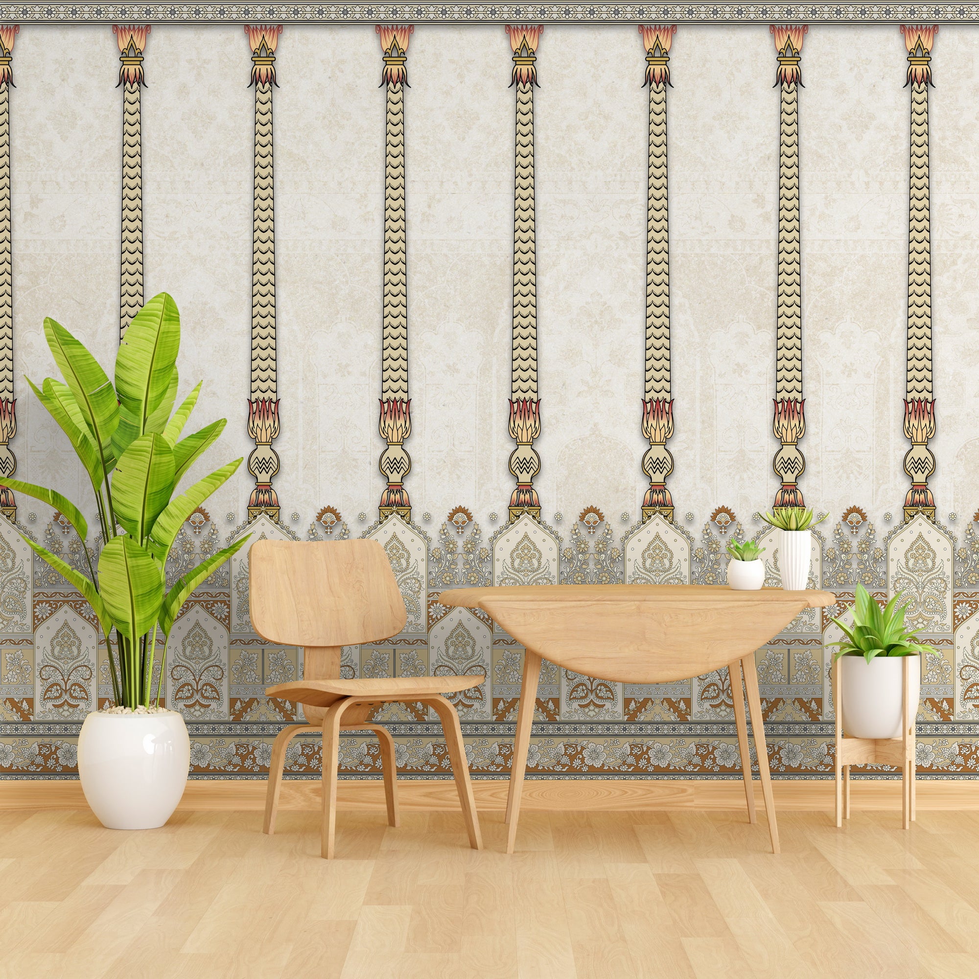 Heritage Columns: "Stambh" Wallpaper