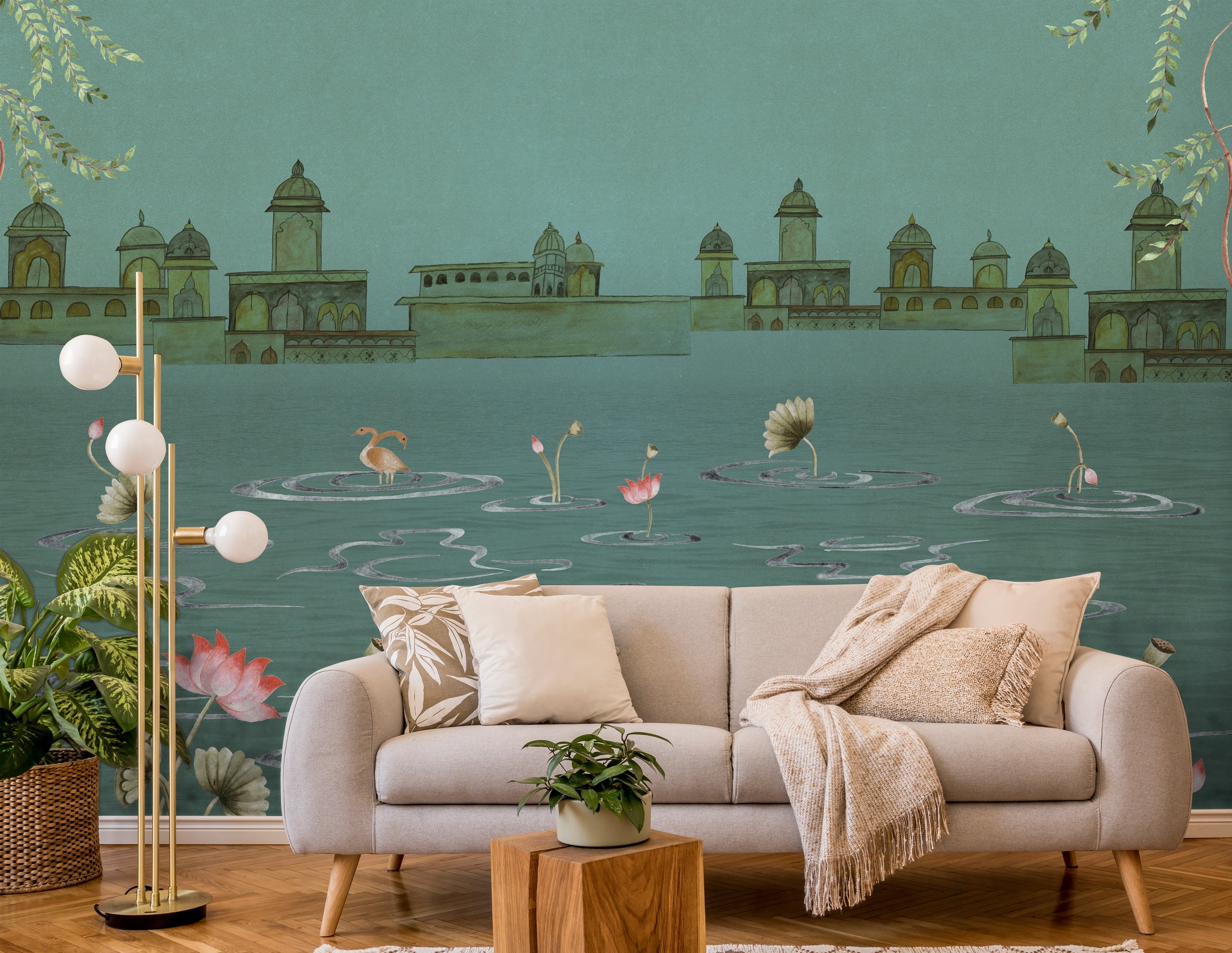 Flowing serenity Nadi wallpaper - Customized traditional river wallpaper by Brahm