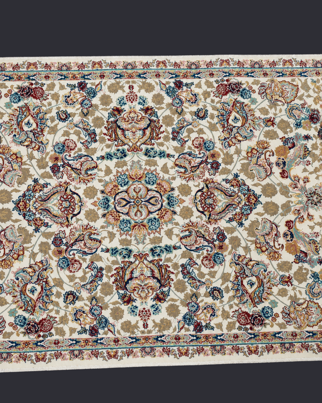 Shabnam Silk & Wool Blend Carpet Runner – Rose Green Garden Panels
