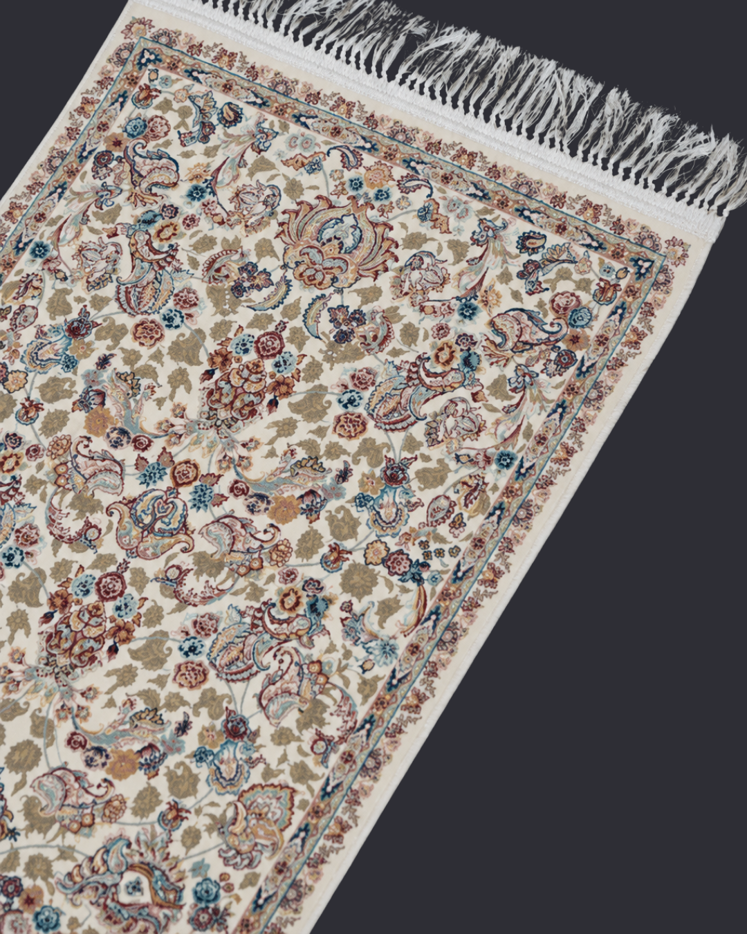 Shabnam Silk & Wool Blend Carpet Runner – Rose Green Garden Panels