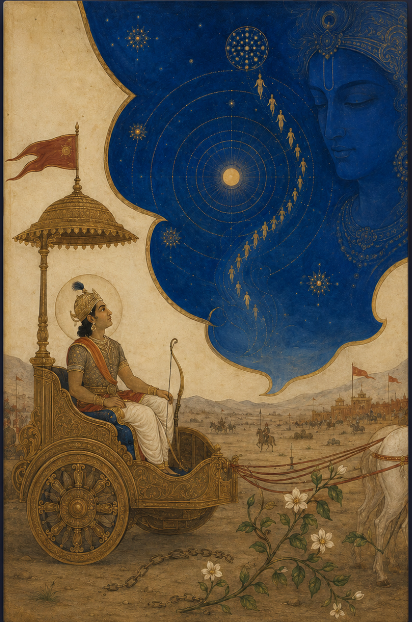 Divyadrishti — The Divine Sight, Bhagavad Gita Chapter Eleven, Canvas Cloth Print