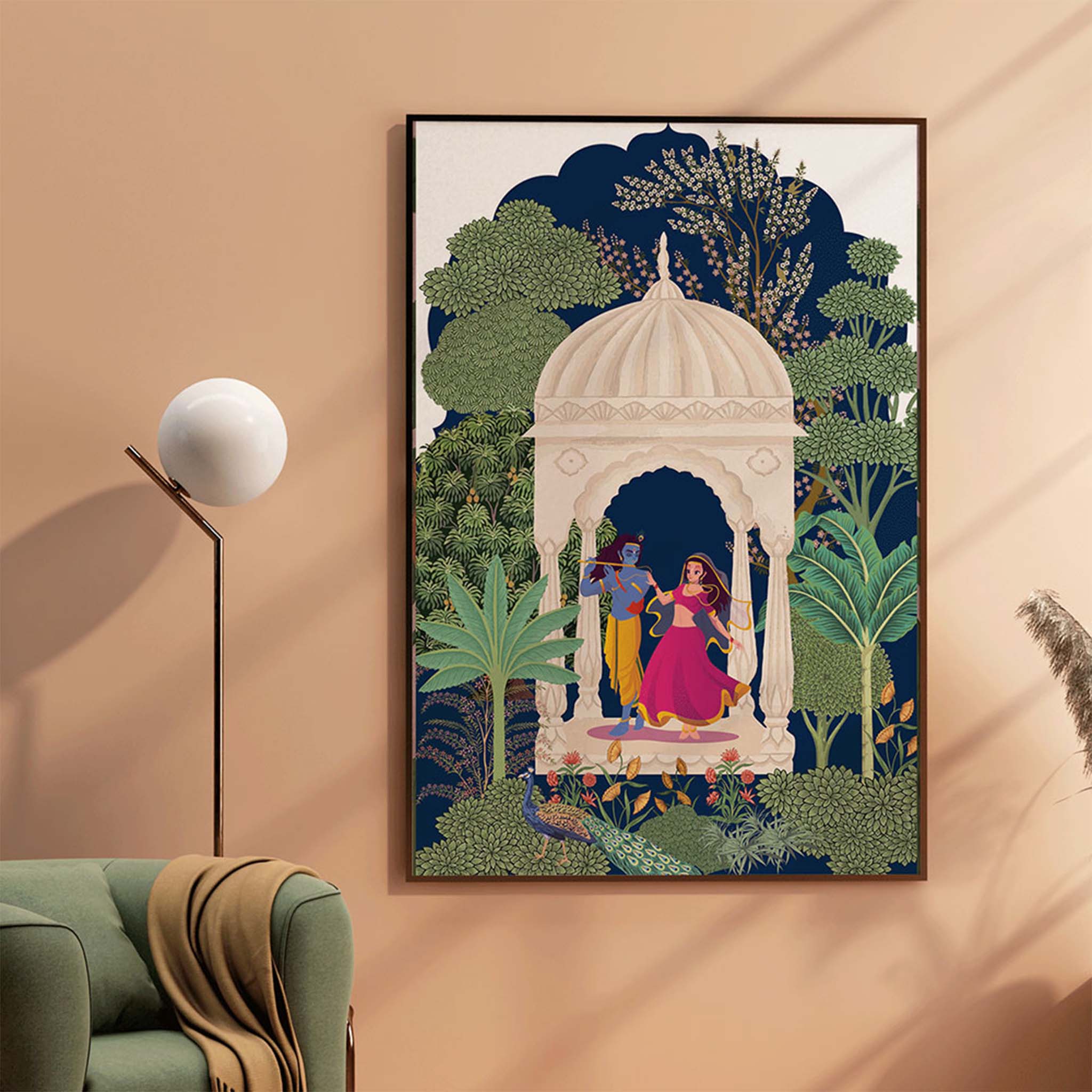 Pichwai Painting- Radha and Krishna at the Gazebo