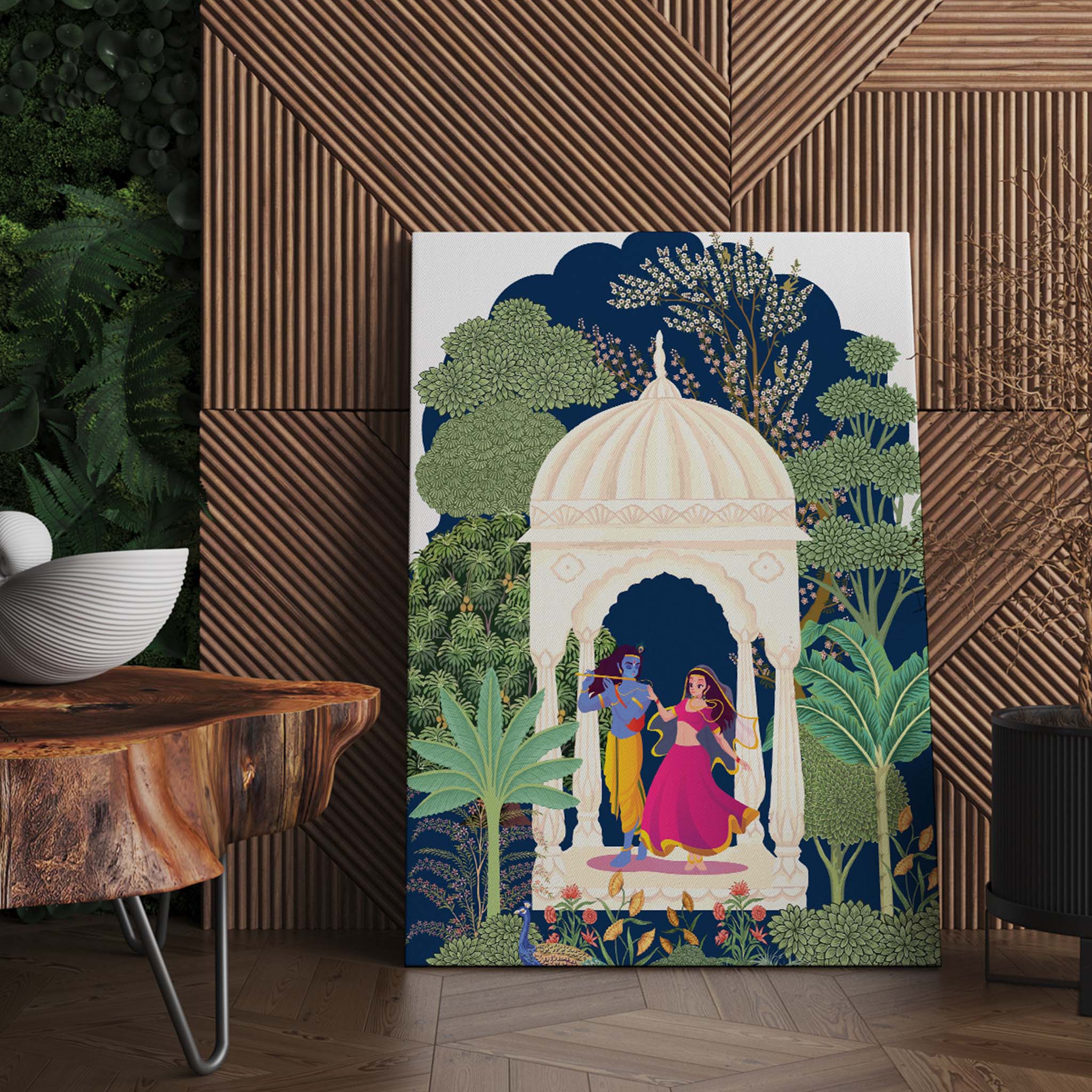 Pichwai Painting- Radha and Krishna at the Gazebo