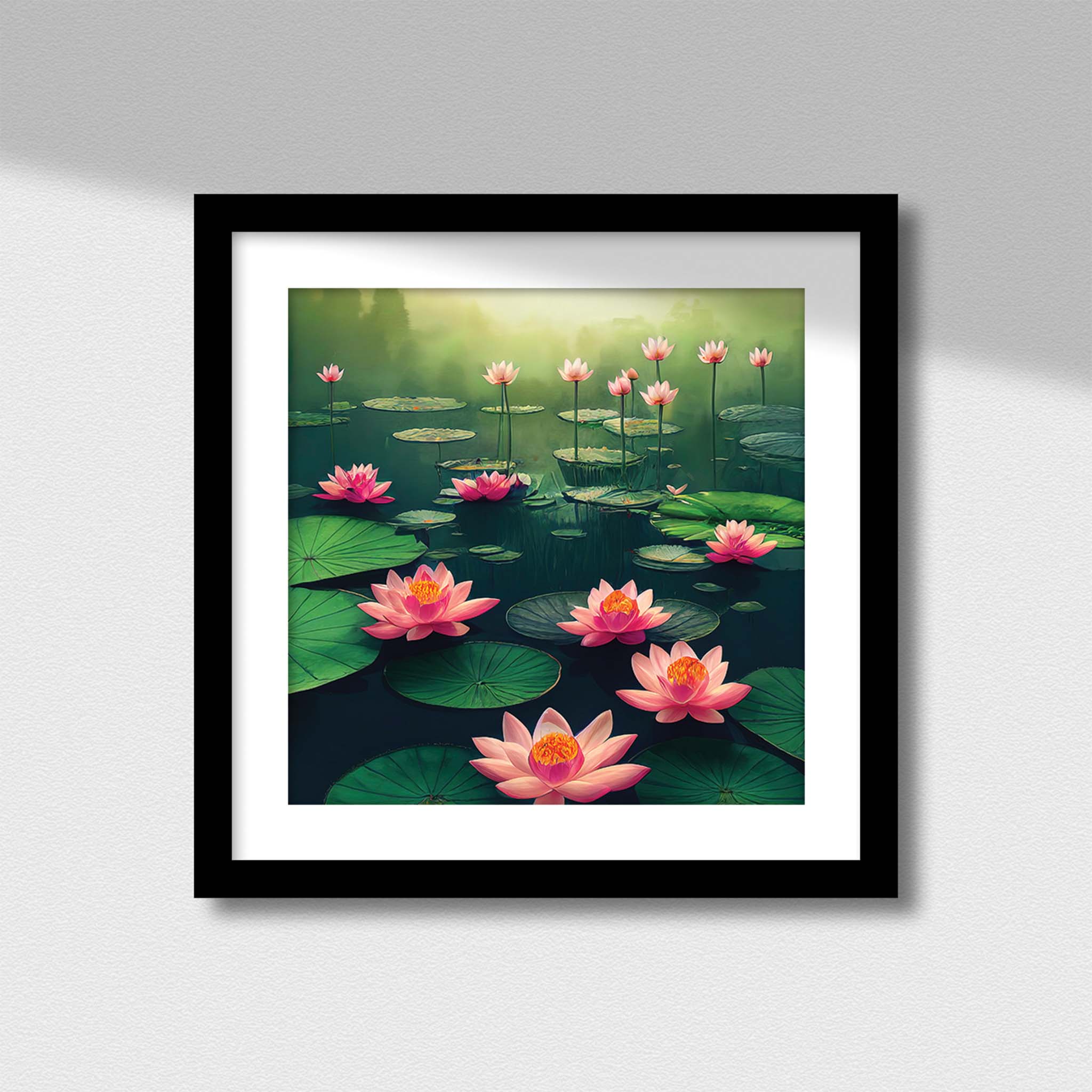 Water Lillies in a Pond Painting