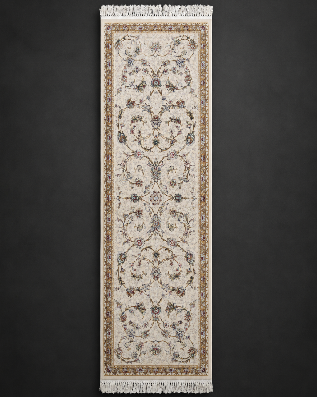 Neelofar Silk & Wool Blend Carpet Runner – Sapphire Floral Allover