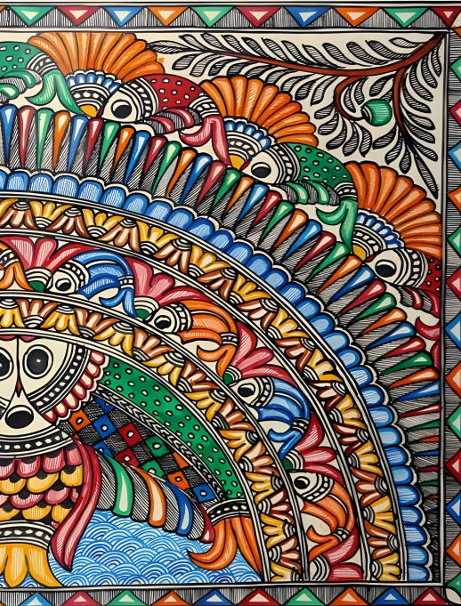 Rhythm of Abundance: Fishes - Madhubani Painting