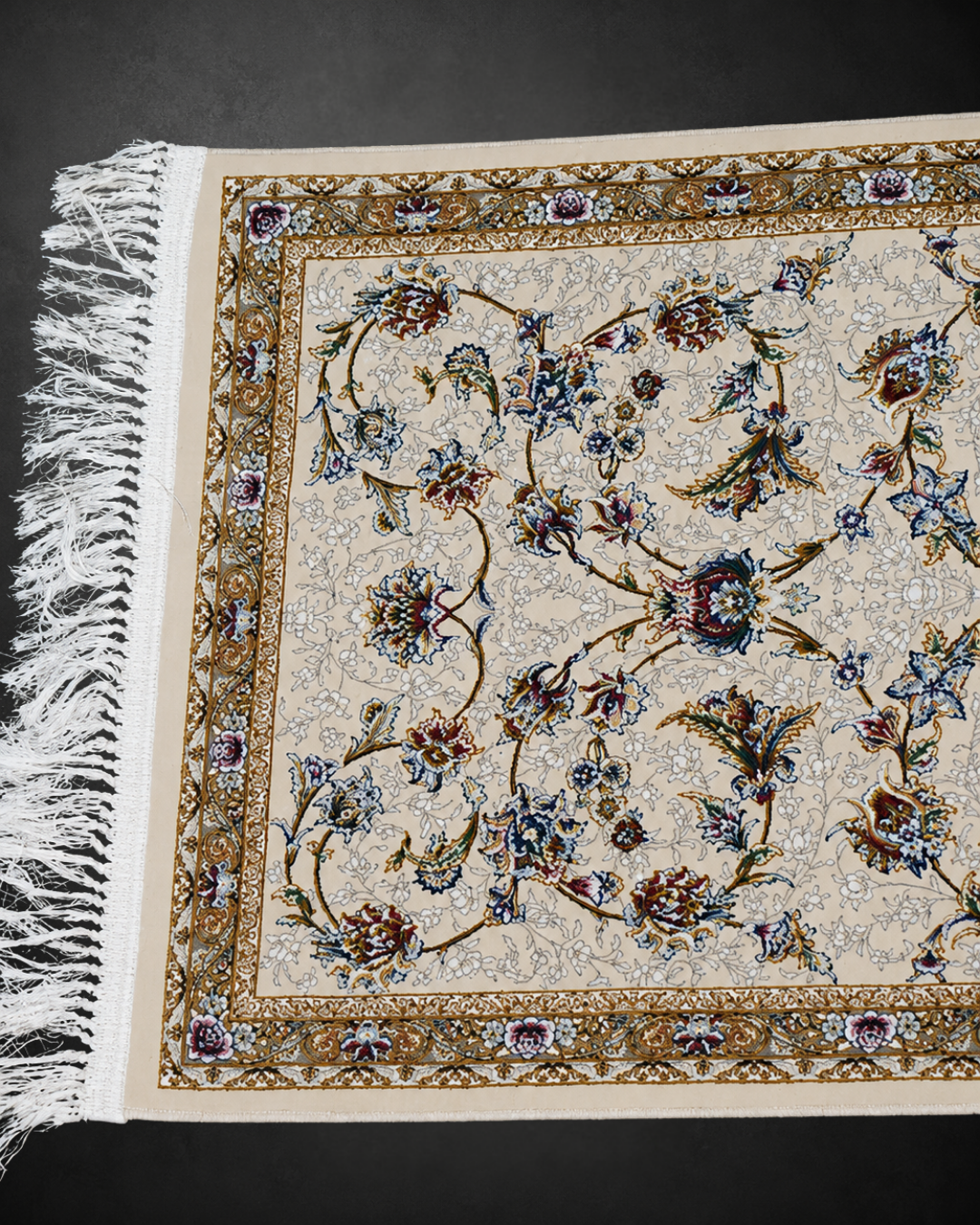 Neelofar Silk & Wool Blend Carpet Runner – Sapphire Floral Allover