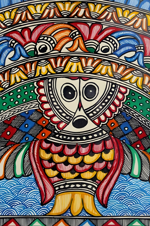 Rhythm of Abundance: Fishes - Madhubani Painting