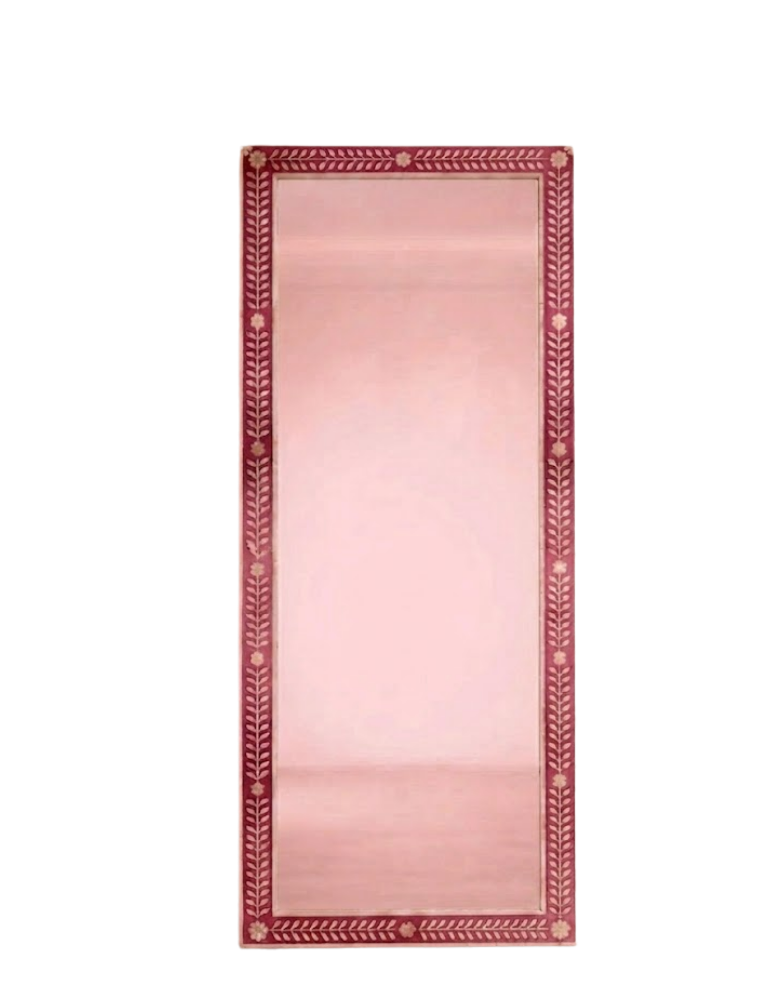 Desert Bloom Bone Inlay Floor Mirror