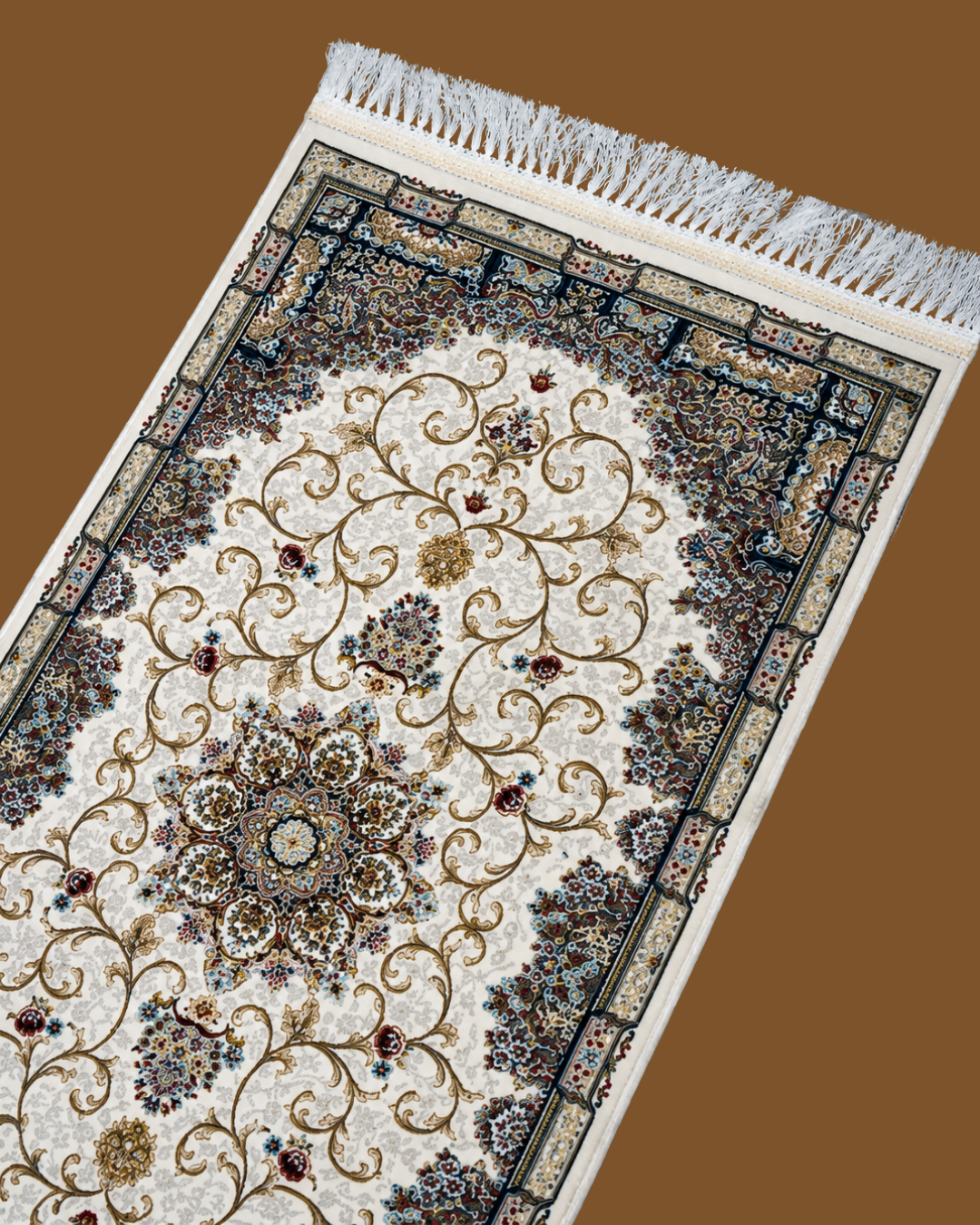 Gulbahar Silk & Wool Blend Carpet – Persian Vase Floral Allover Runner