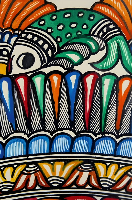 Rhythm of Abundance: Fishes - Madhubani Painting