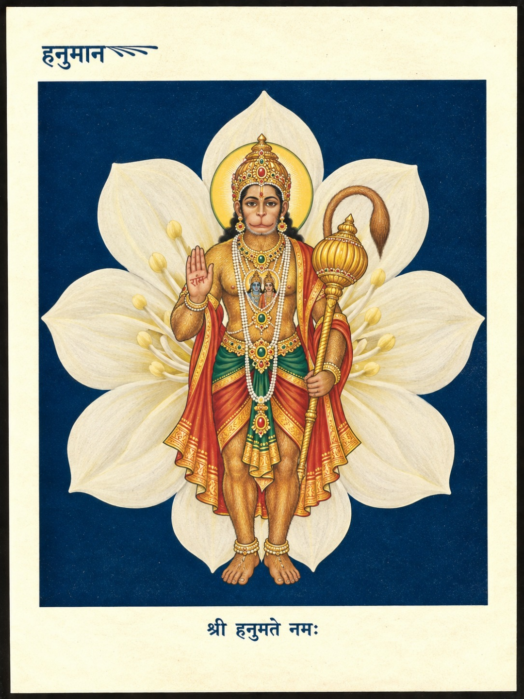 Art Print – “Ramadoota”: Lord Hanuman with Rama and Sita in His Heart