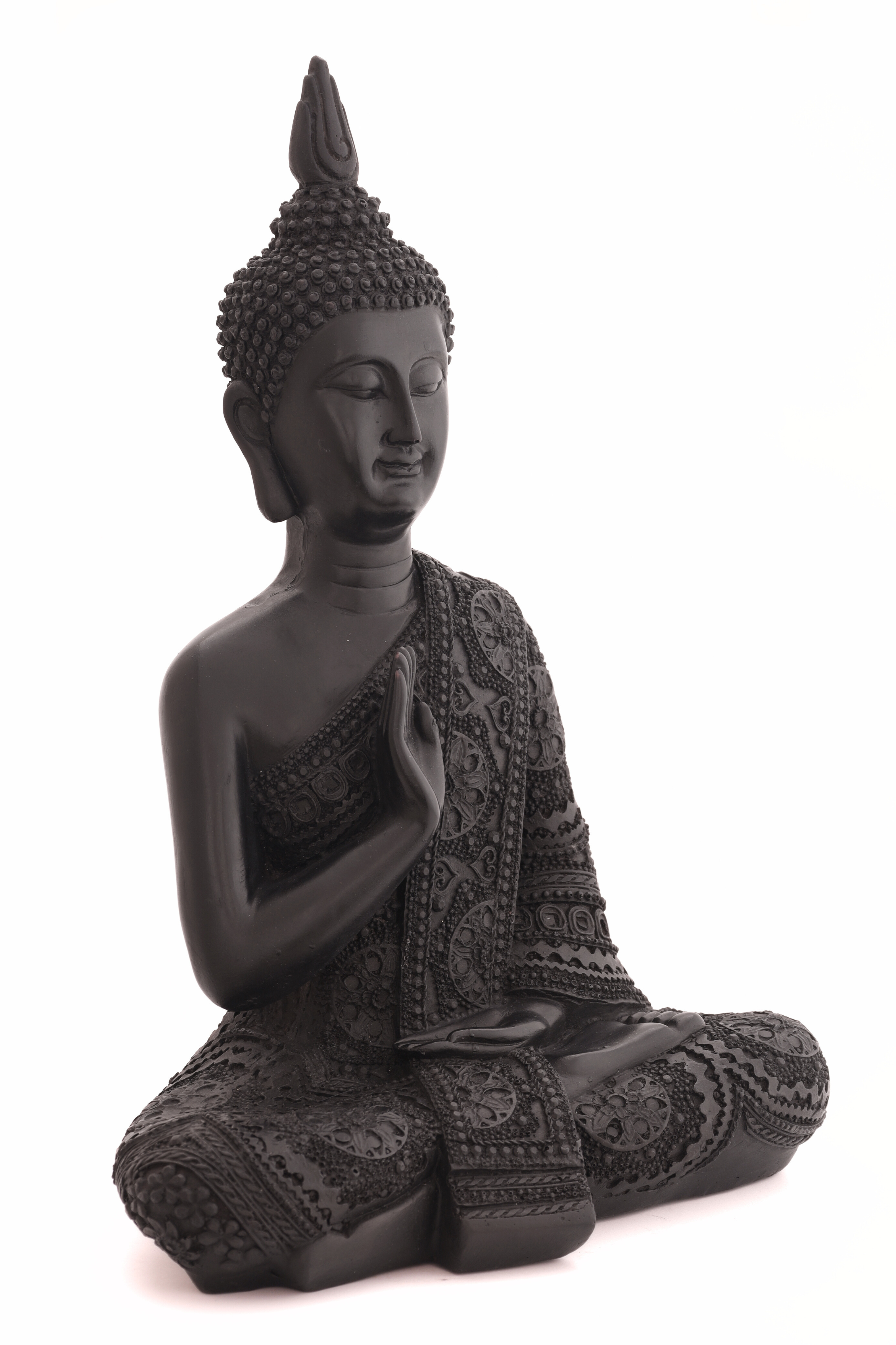 Black Wood Meditating Buddha