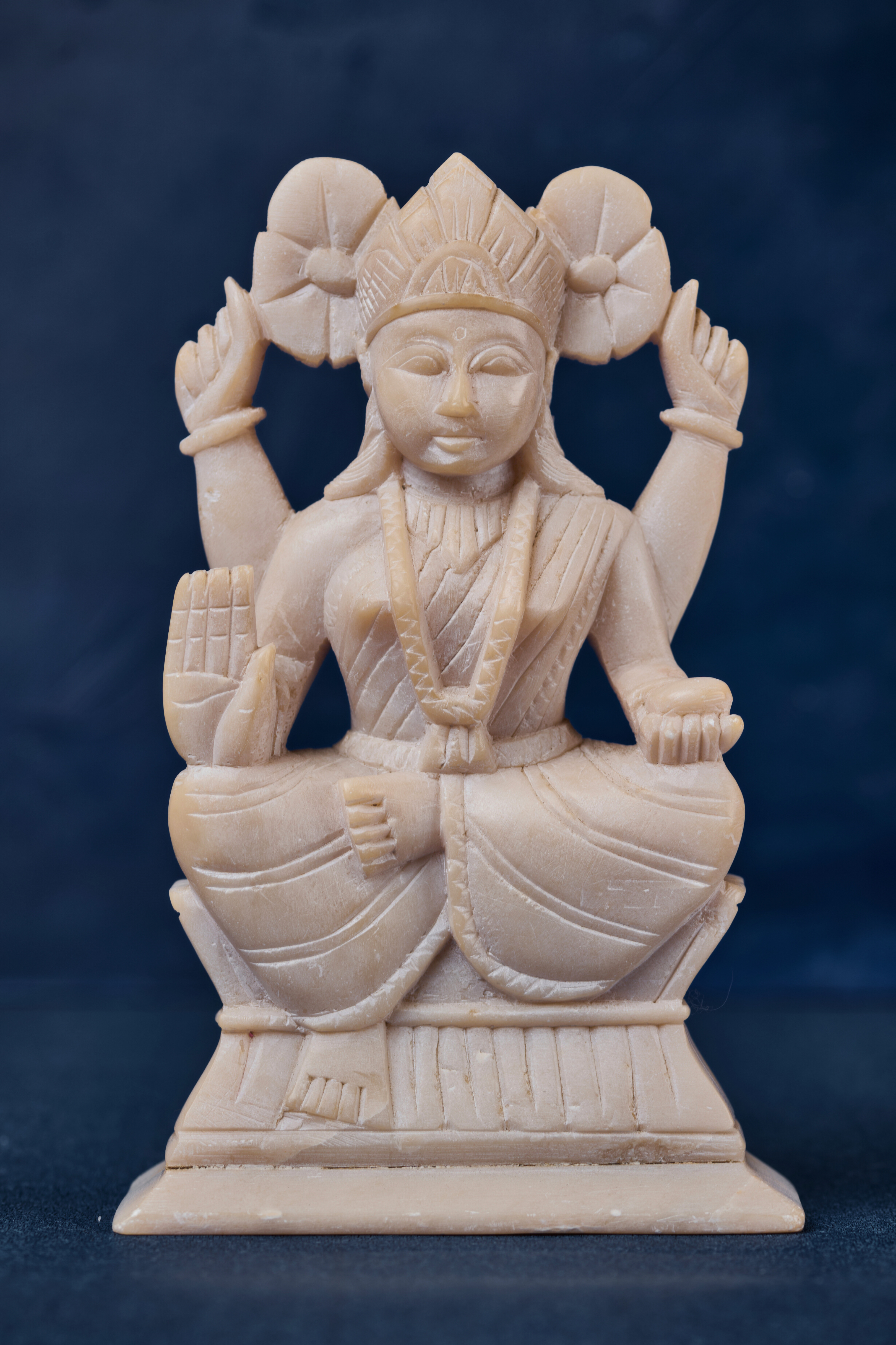 Lakshmi Goddess Statue in Light Stone