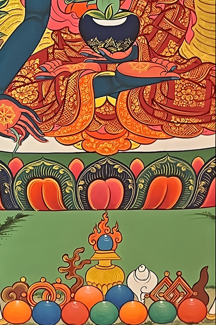 Bhaisajyaguru: The Master of Healing – Ladakh Thangka