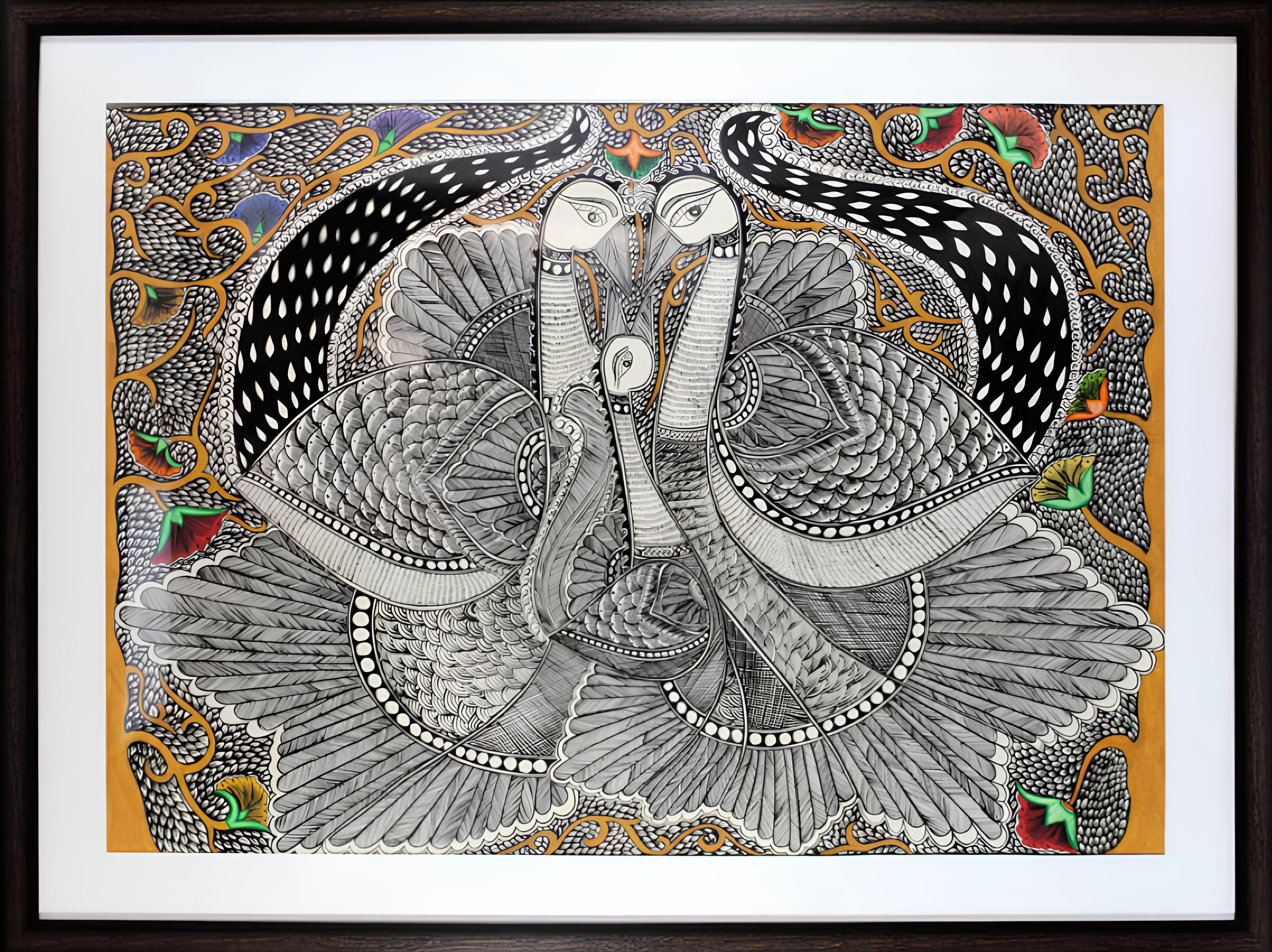 Peacock Ras – Madhubani Painting