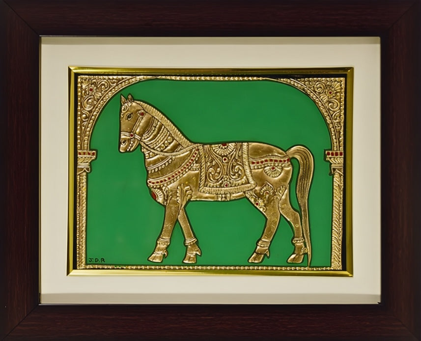 Golden Horse - Mysore Paintings (22KT Gold Leaf)