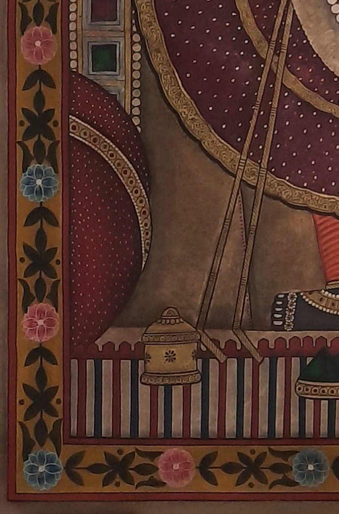 Antique Painting of Lord 'Shrinathji' (Gold)