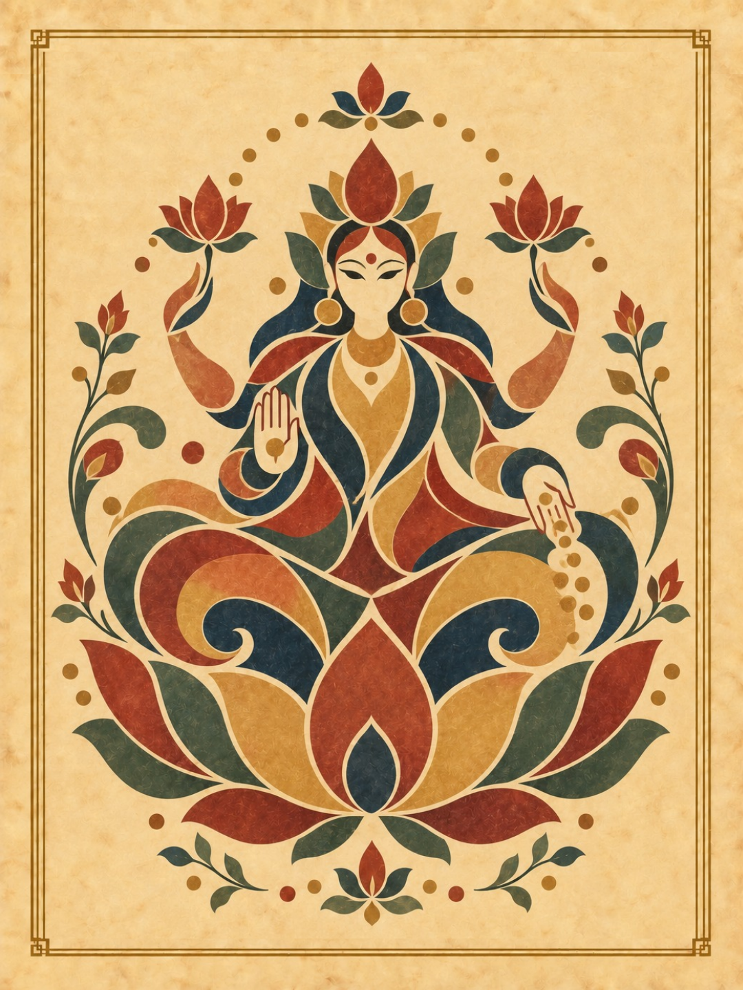 Rangoli Art Print – Lakshmi Upon the Lotus