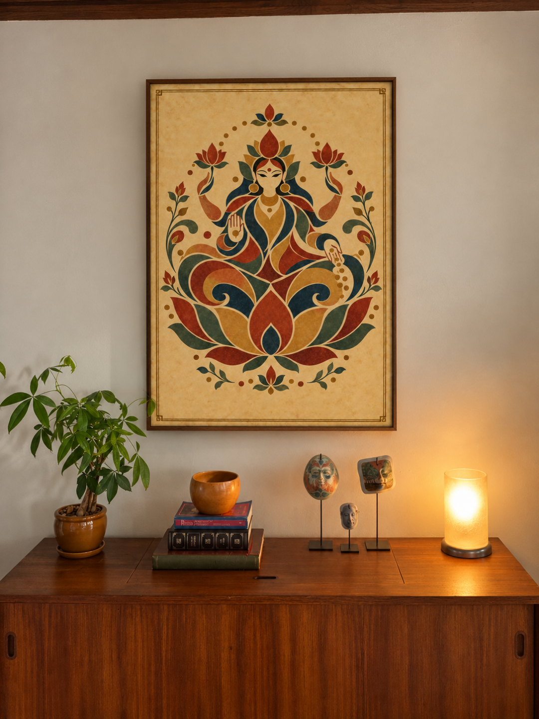 Rangoli Art Print – Lakshmi Upon the Lotus