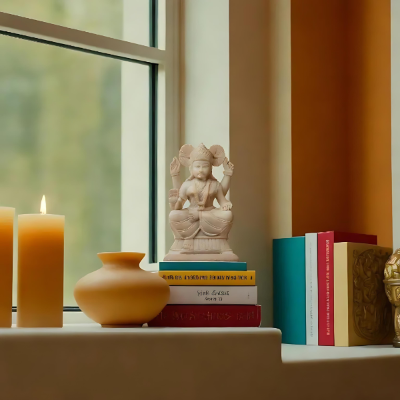 Lakshmi Goddess Statue in Light Stone