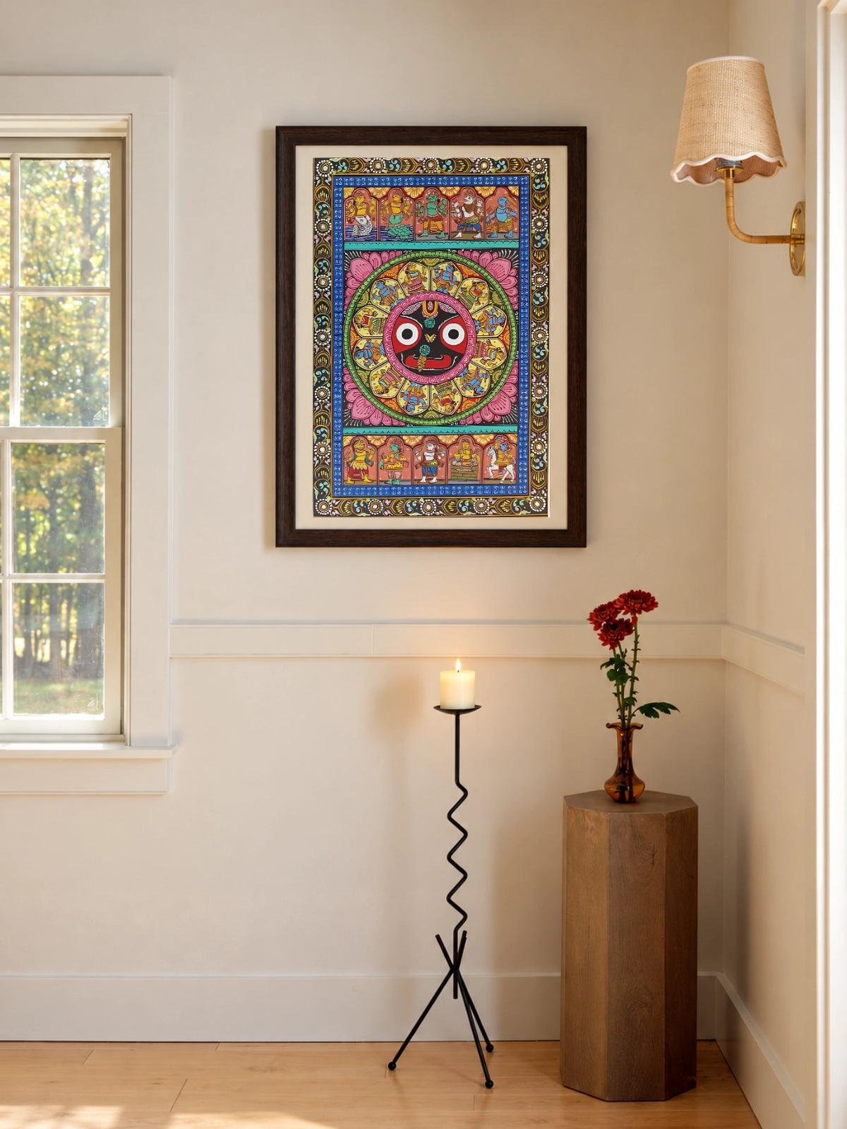 Handpainted – Pattachitra – Jagannath Within the Dashavatara Lotus