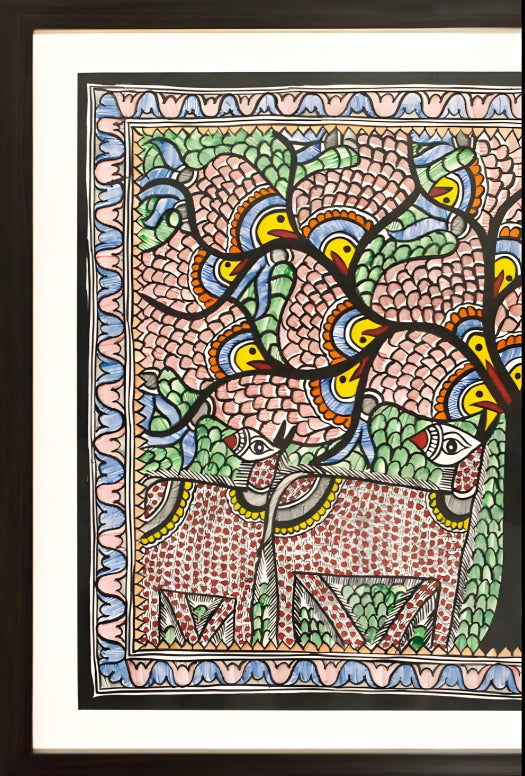 Harmony of Land and Water - Madhubani Painting