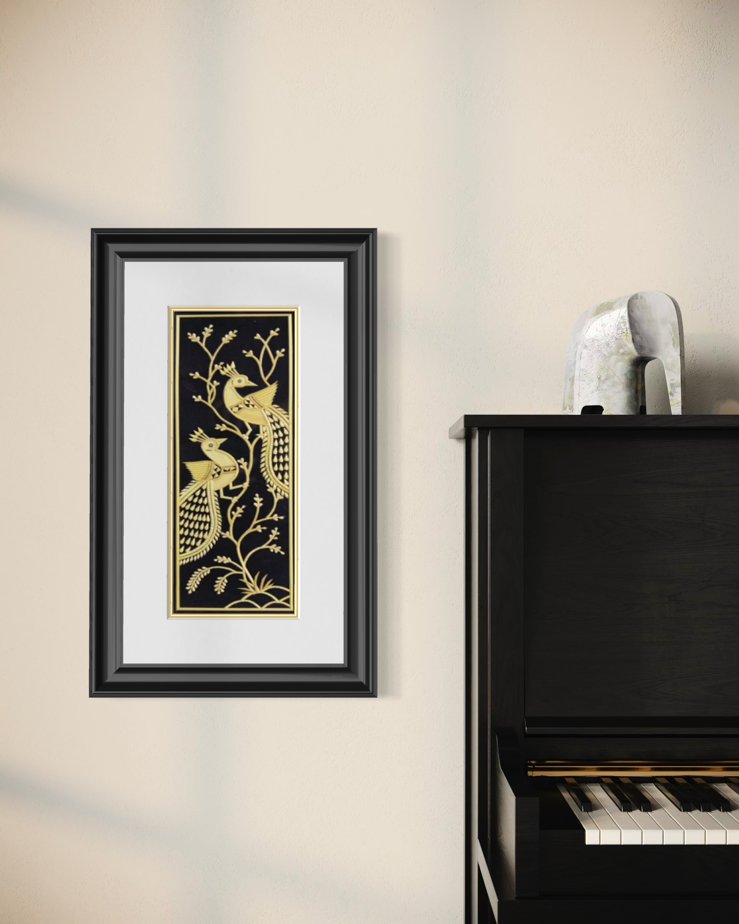 Tree of Life with Peacock – Sikki Heritage Art