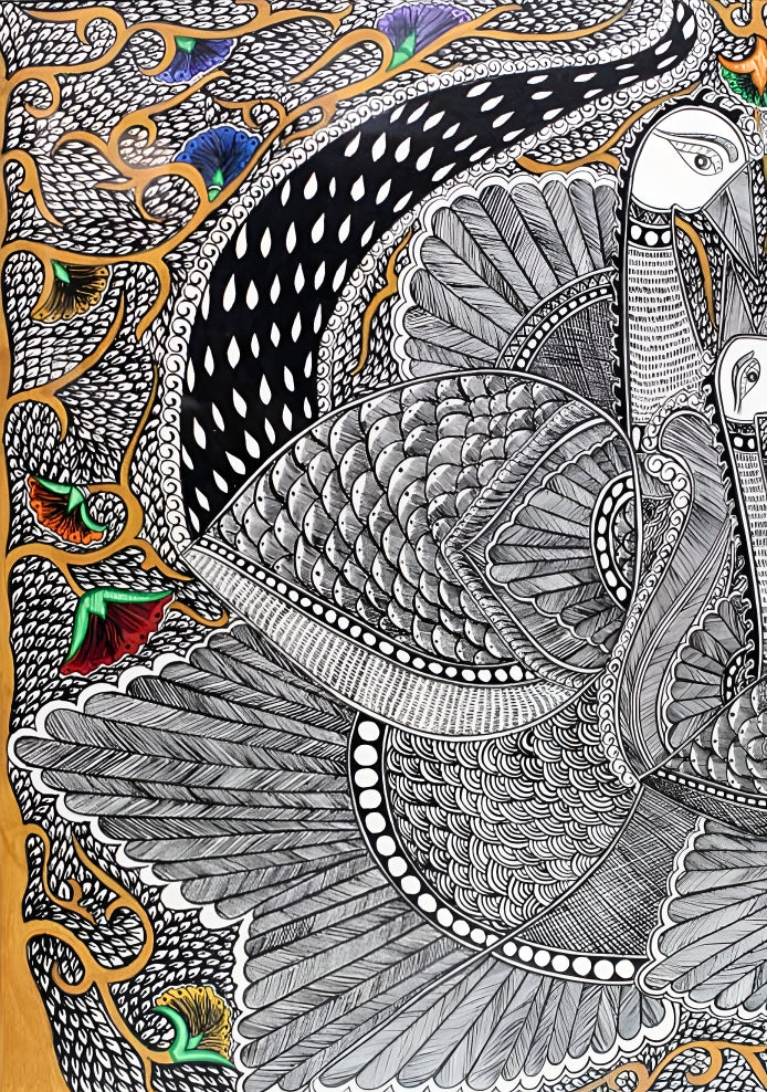 Peacock Ras – Madhubani Painting