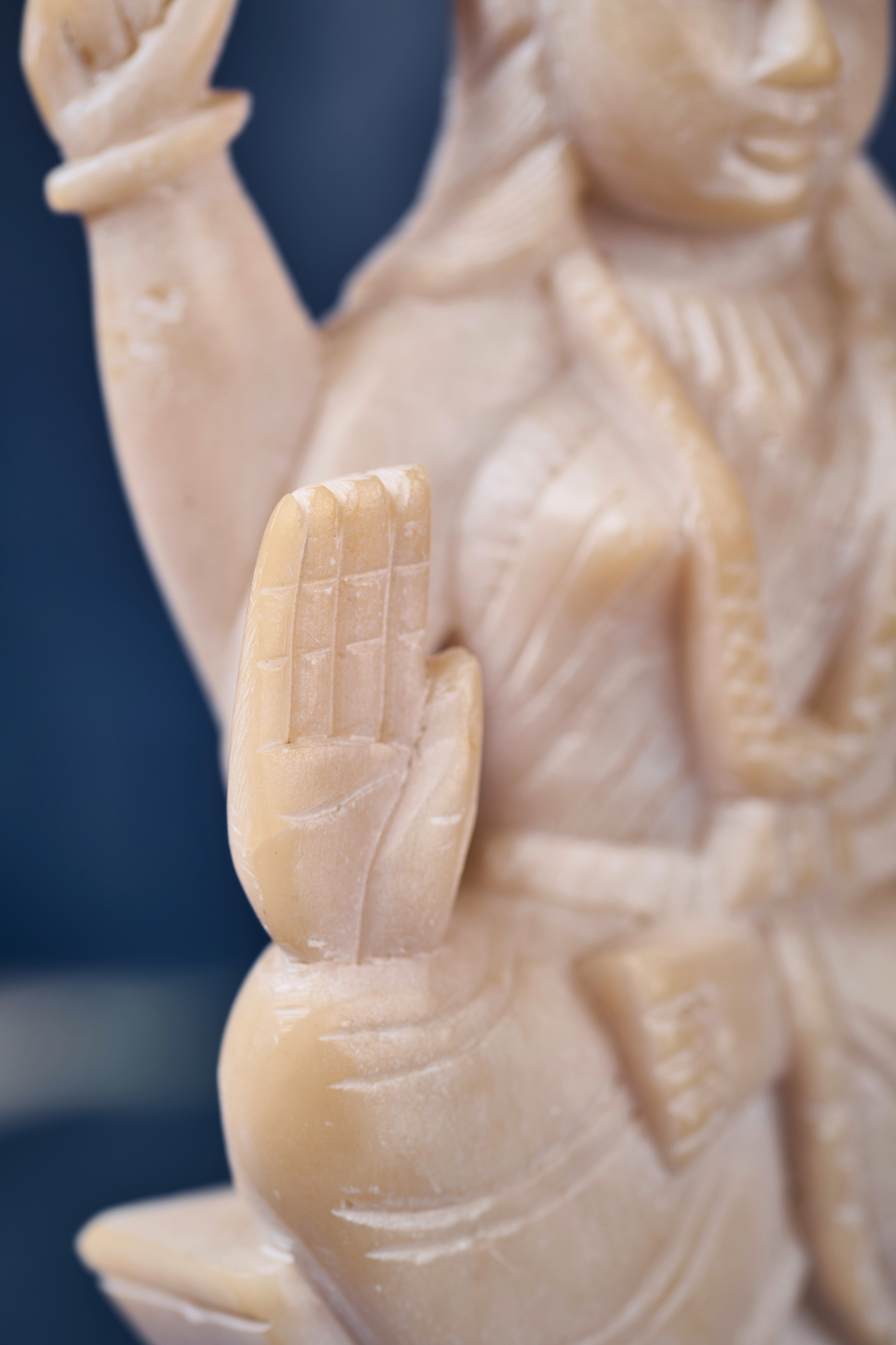 Lakshmi Goddess Statue in Light Stone