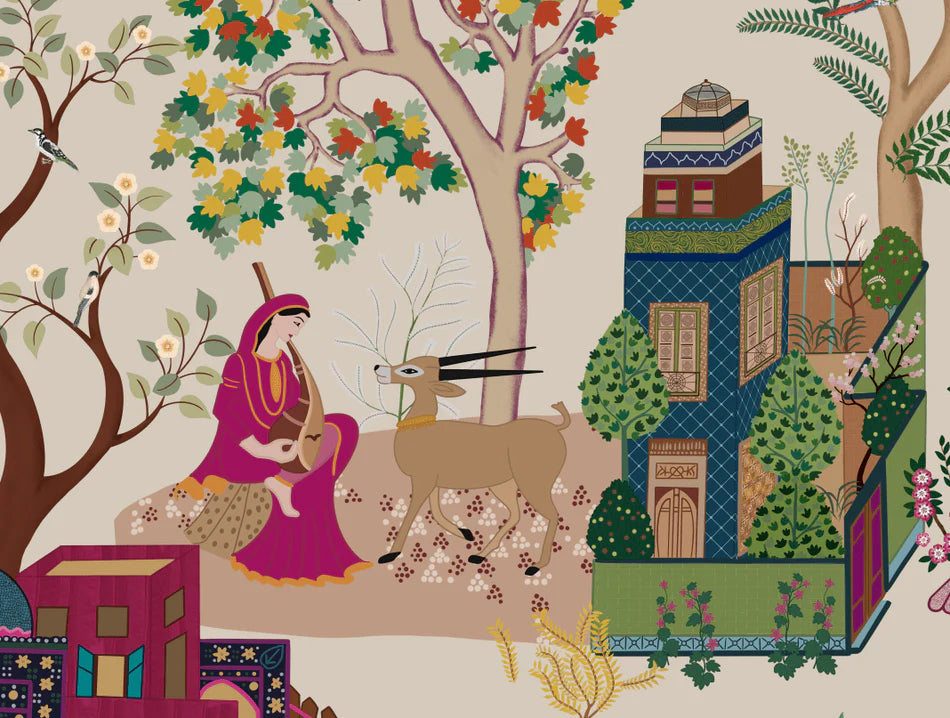 Woven Echoes: "Pashmina" Wallpaper