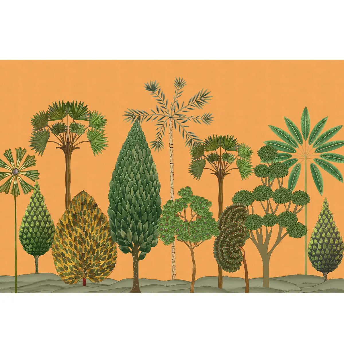 Chitran Pichwai Style Wallpaper for walls - customized pichwai forest wallpaper buy now