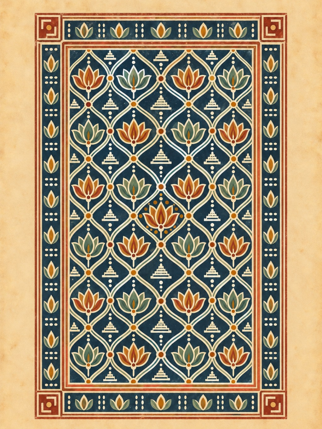 Rangoli Art Print – The Lotus Trellis