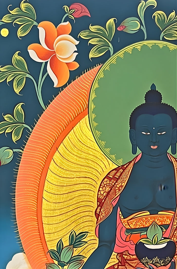 Bhaisajyaguru: The Master of Healing – Ladakh Thangka