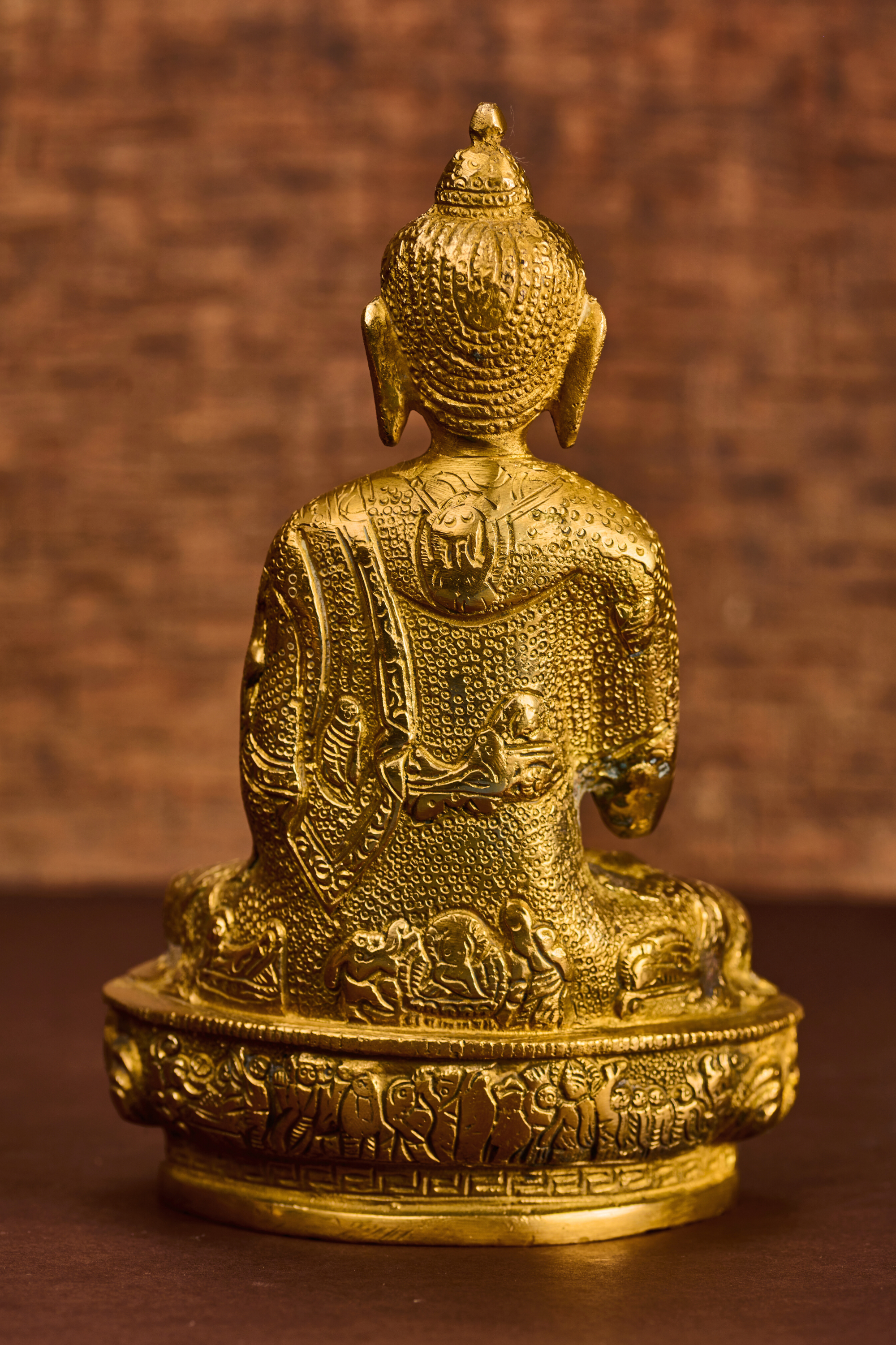 Solid Brass Buddha Sculpture in Classic Meditative Pose